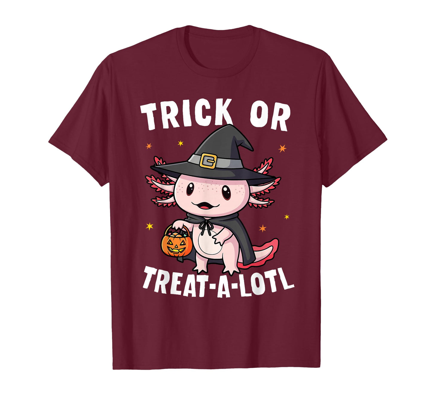 Trick or Treat A Lotl Axolotl Halloween Costume Witch Girls T-Shirt