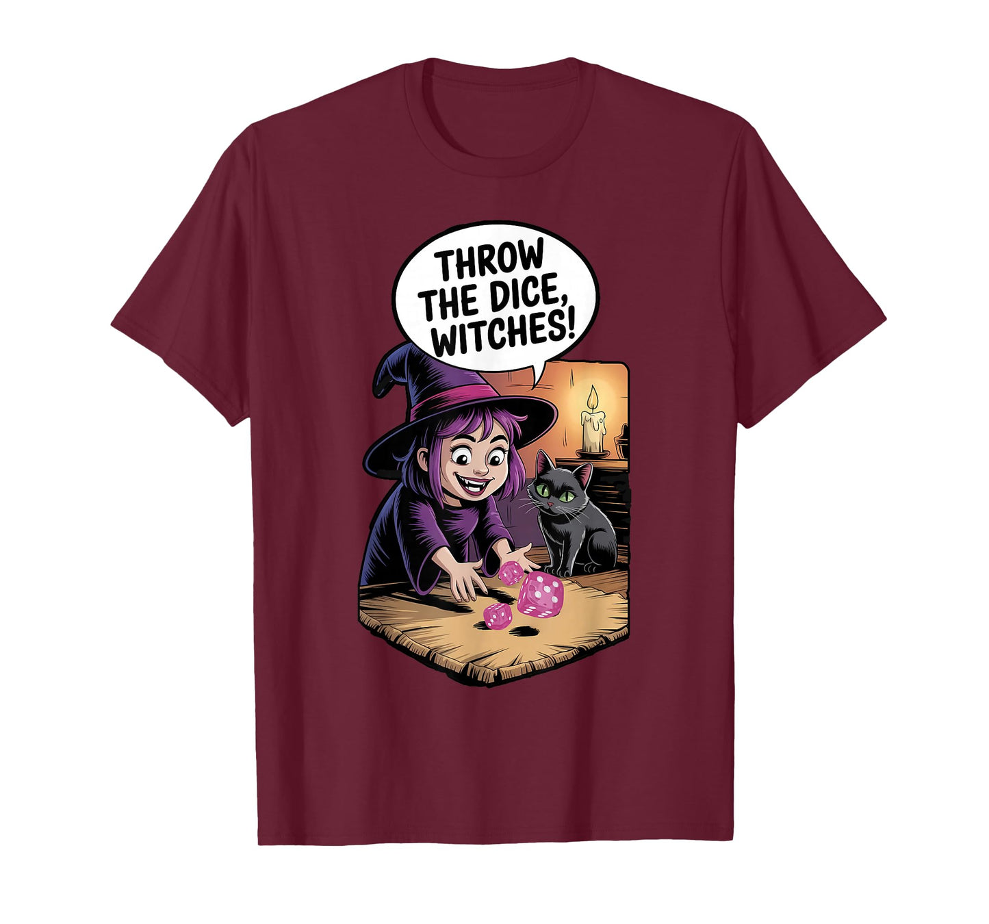 Throw The Dice Witches for Women Bunco Halloween Party T-Shirt