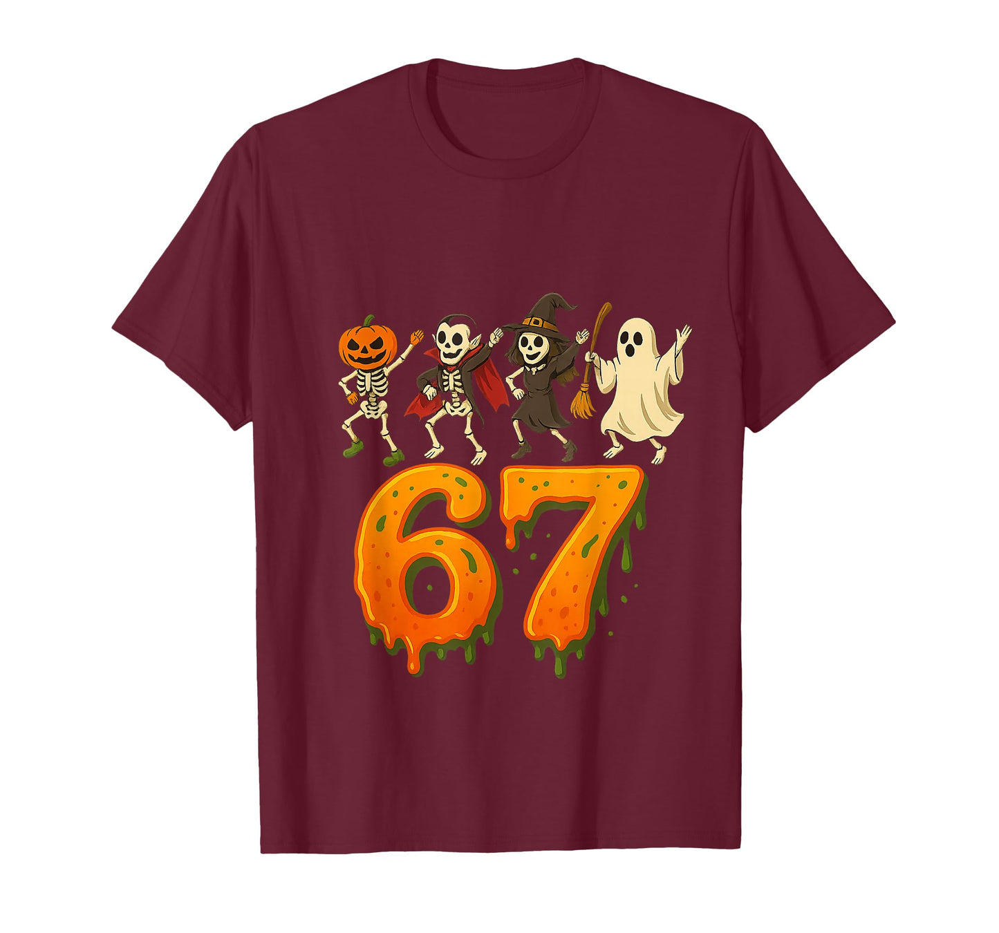 67 Halloween Skeleton Ghost Pumpkin Witch Number T-Shirt