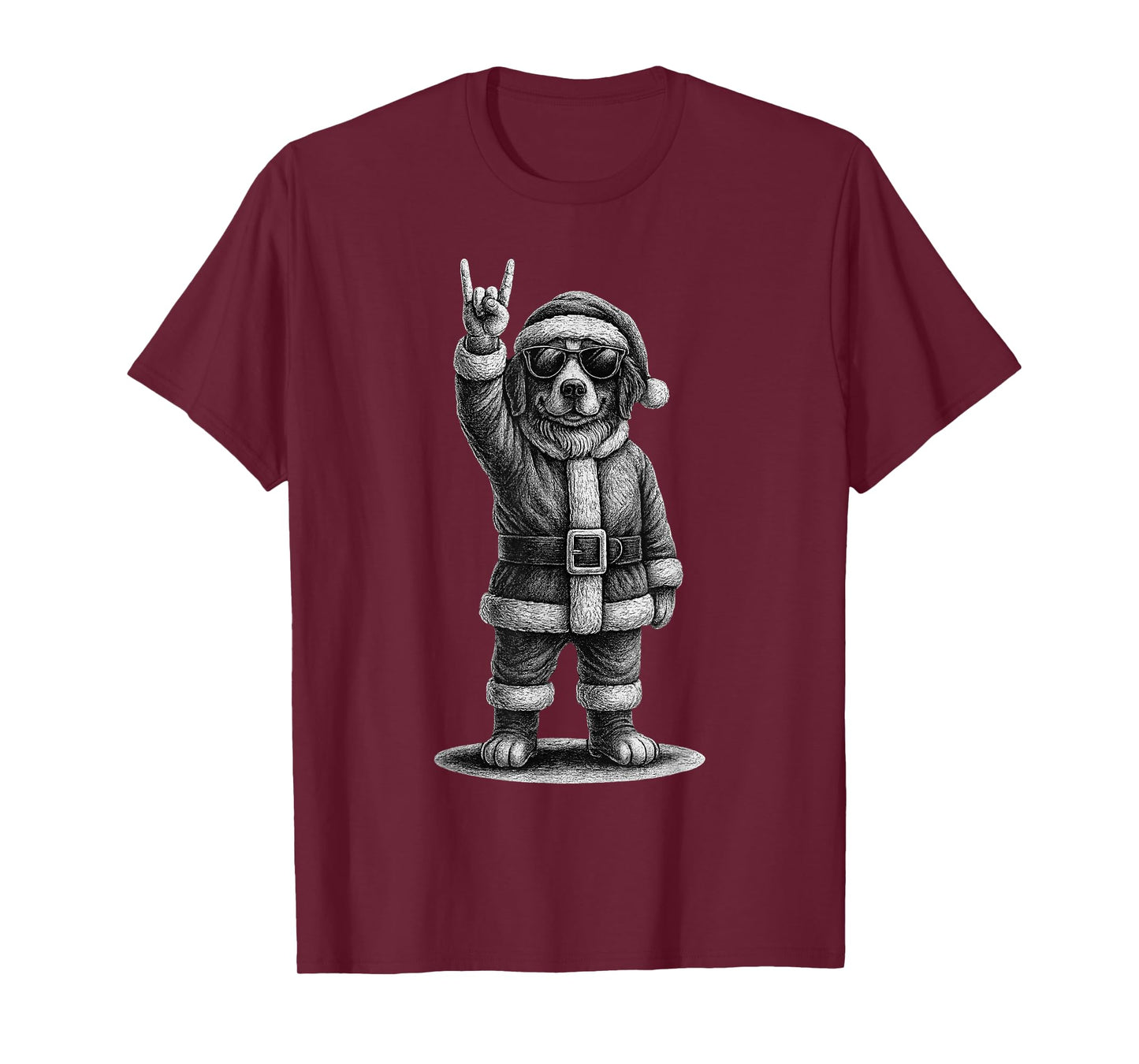 Bernese Mountain Dog Rock Music Christmas Dog Lover T-Shirt