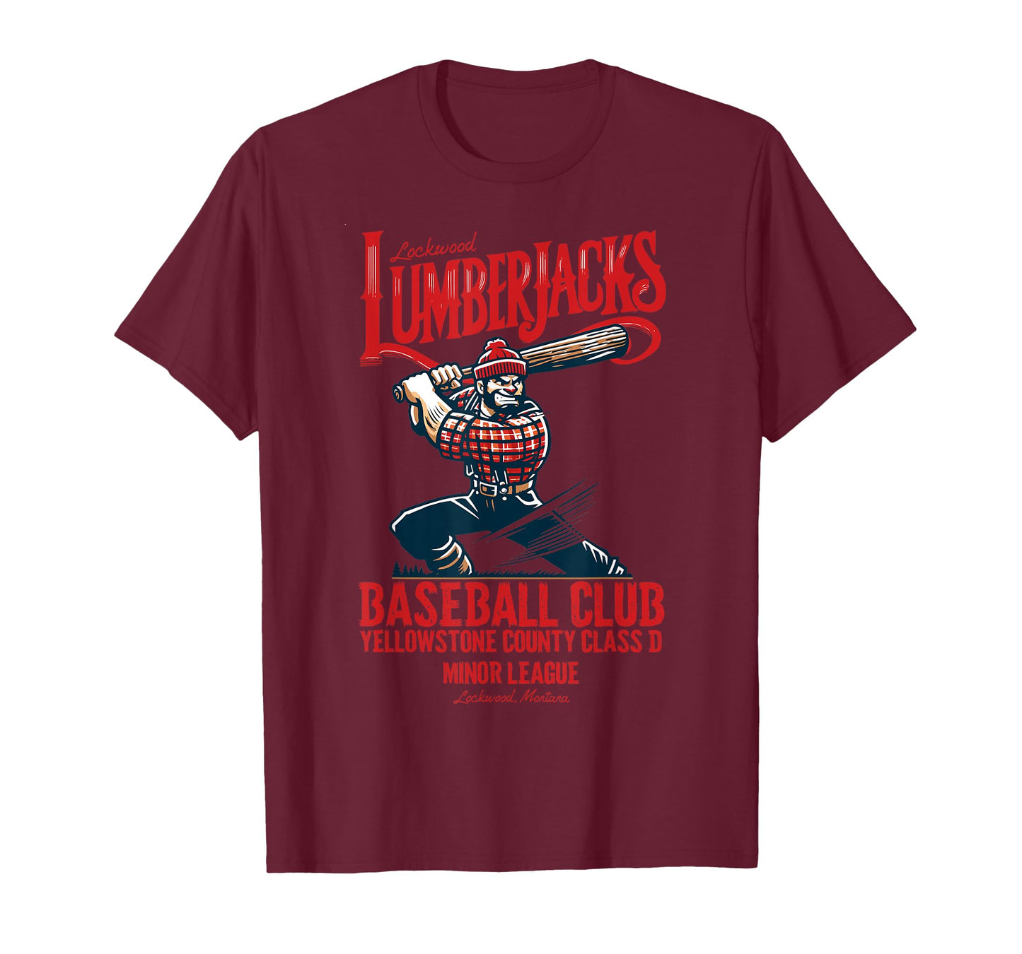 Lockwood Lumberjacks Retro Minor League Baseball Team T-Shirt
