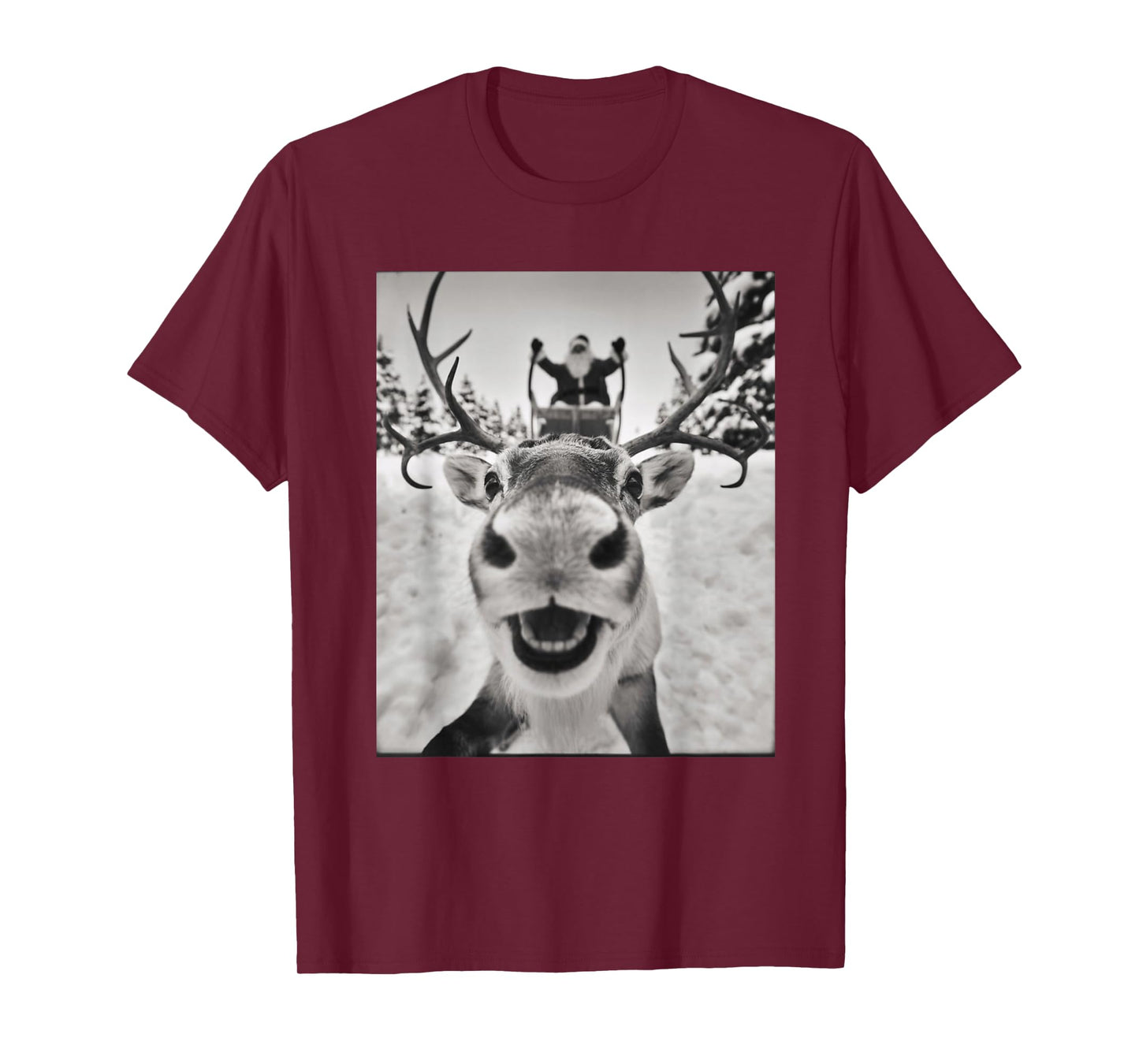 Funny Reindeer Selfie Christmas Santa Funny Gifts Kids T-Shirt