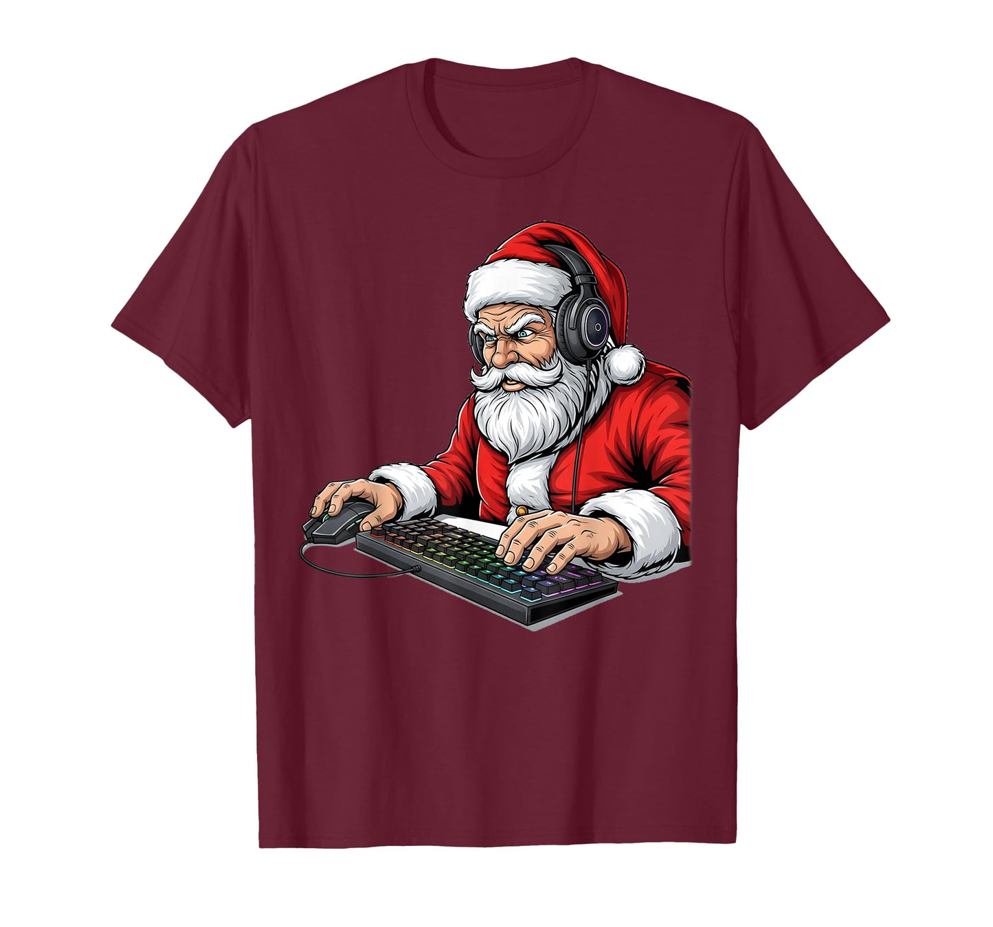Gamer Santa Video Games Christmas Funny Xmas Boys Gaming T-Shirt