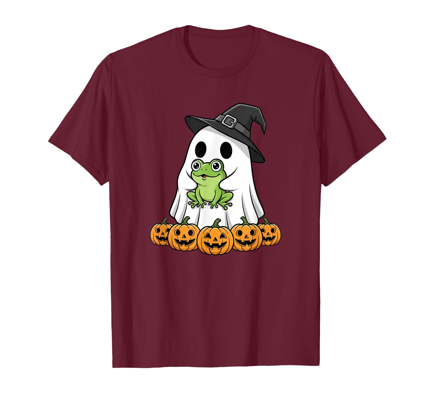 Funny Ghost Frog Pumpkin Halloween Kids Mens Womens T-Shirt