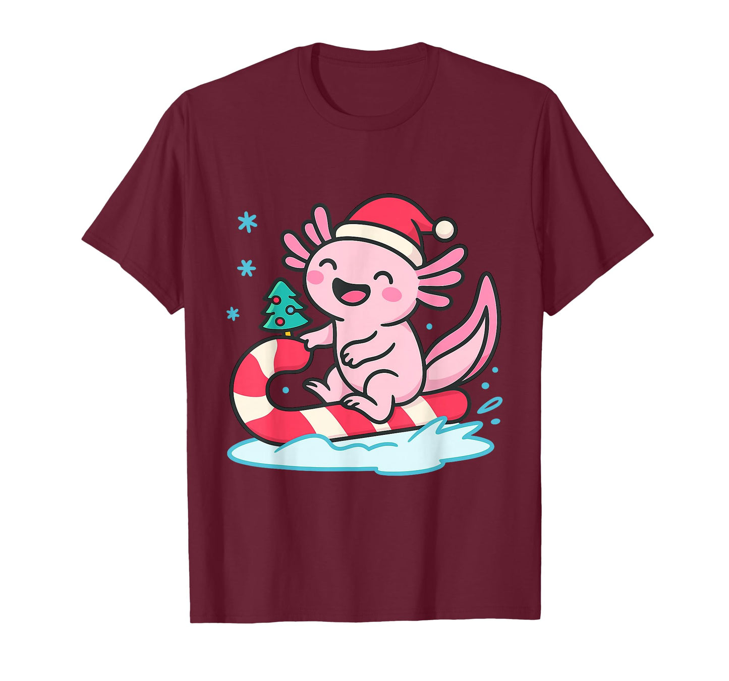 Funny Christmas Axolotl Sleigh Ride Holiday T-Shirt