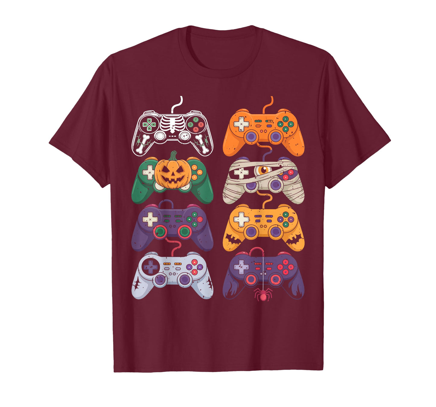Gamer Halloween Skeleton Zombie Mummy Gaming Controllers T-Shirt