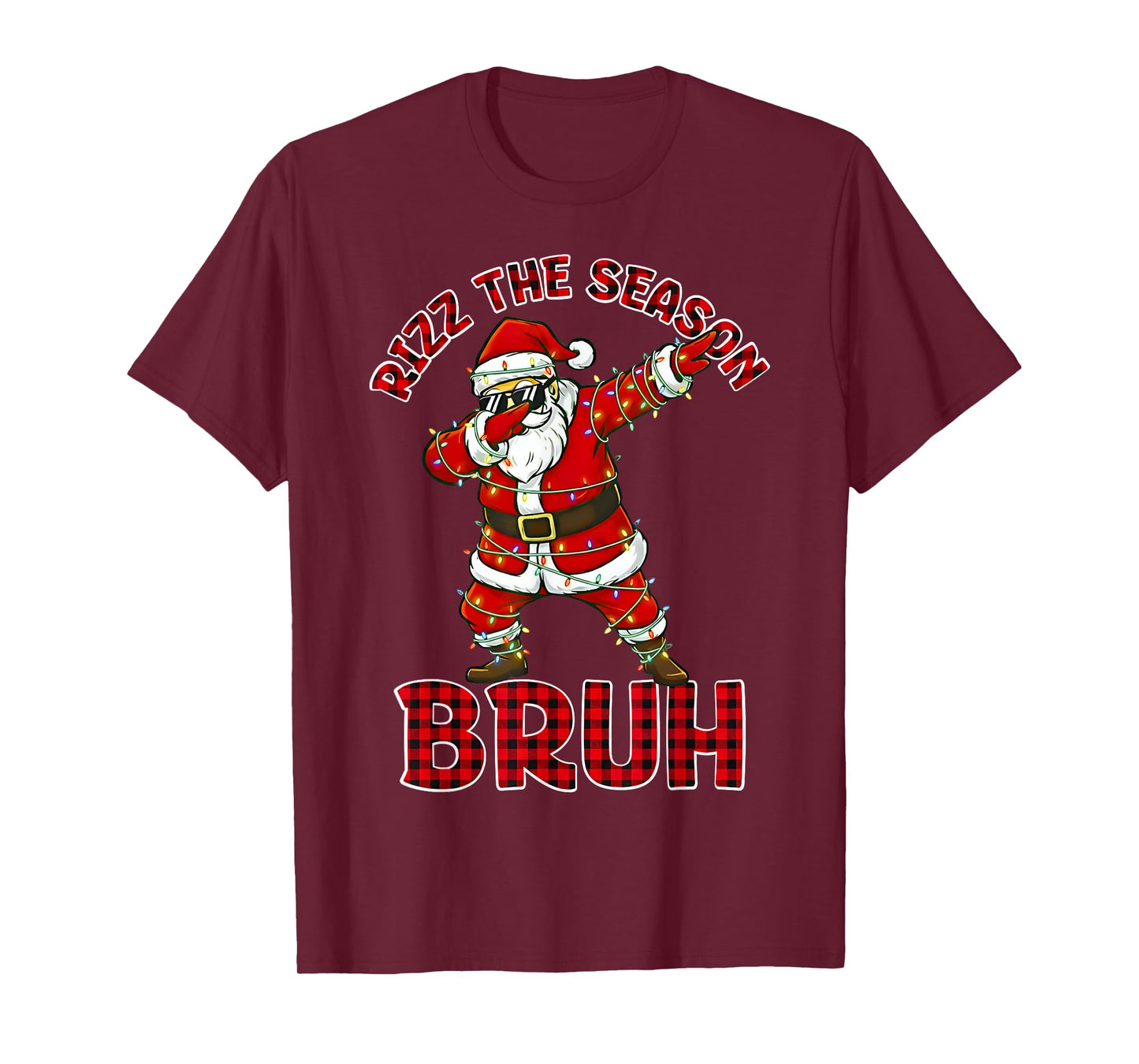 Rizz The Season Bruh Christmas Rizzmas Dabbing Santa Claus T-Shirt