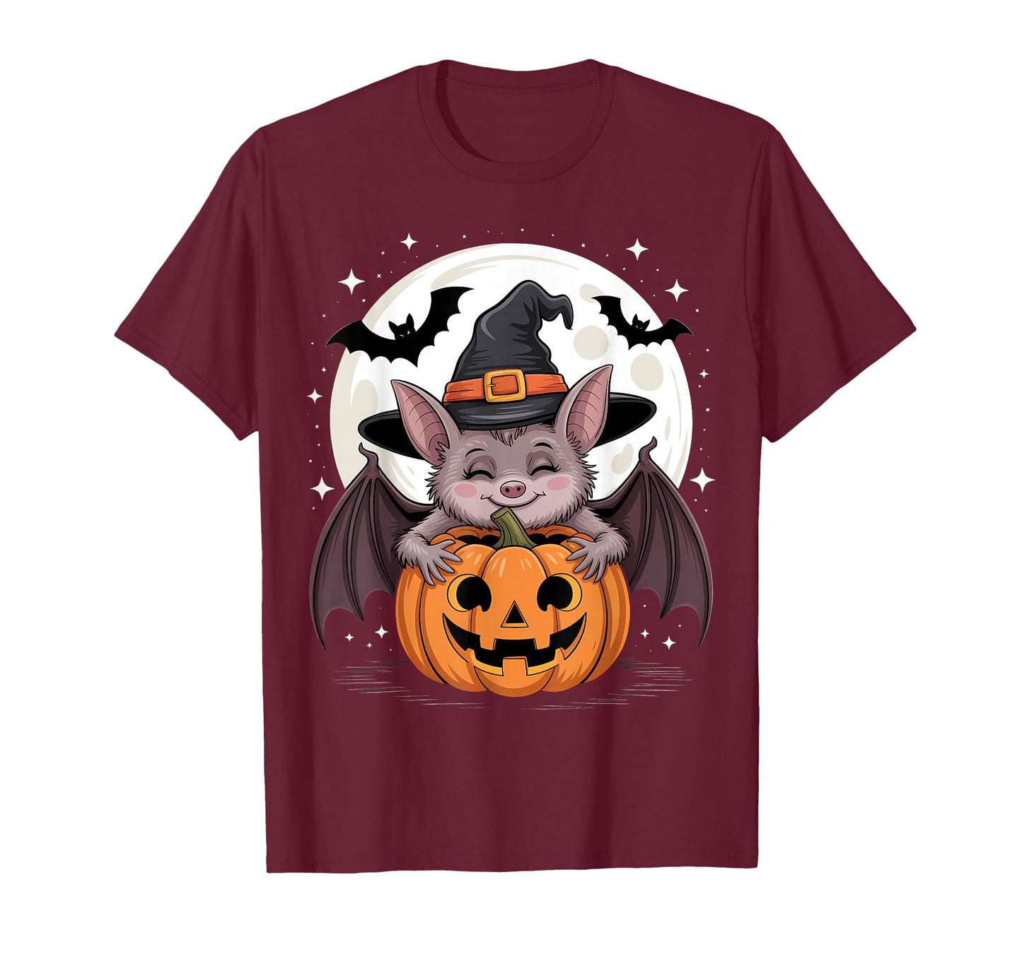 Halloween Bat Witch Hat Pumpkin Spooky T-Shirt