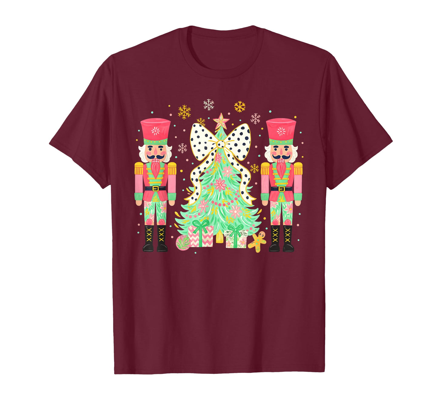 Merry Christmas Tree Nutcracker Women Kids Girl Ballet Dance T-Shirt