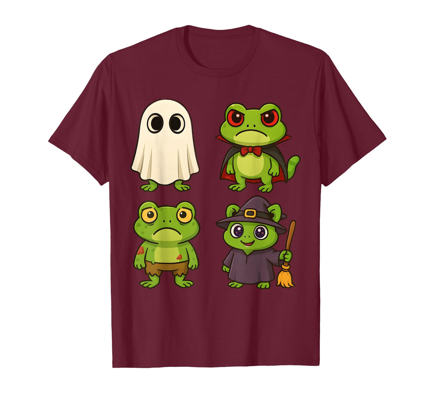 Funny Frog Ghost Witch Zombie Halloween Costume Boys Girls T-Shirt
