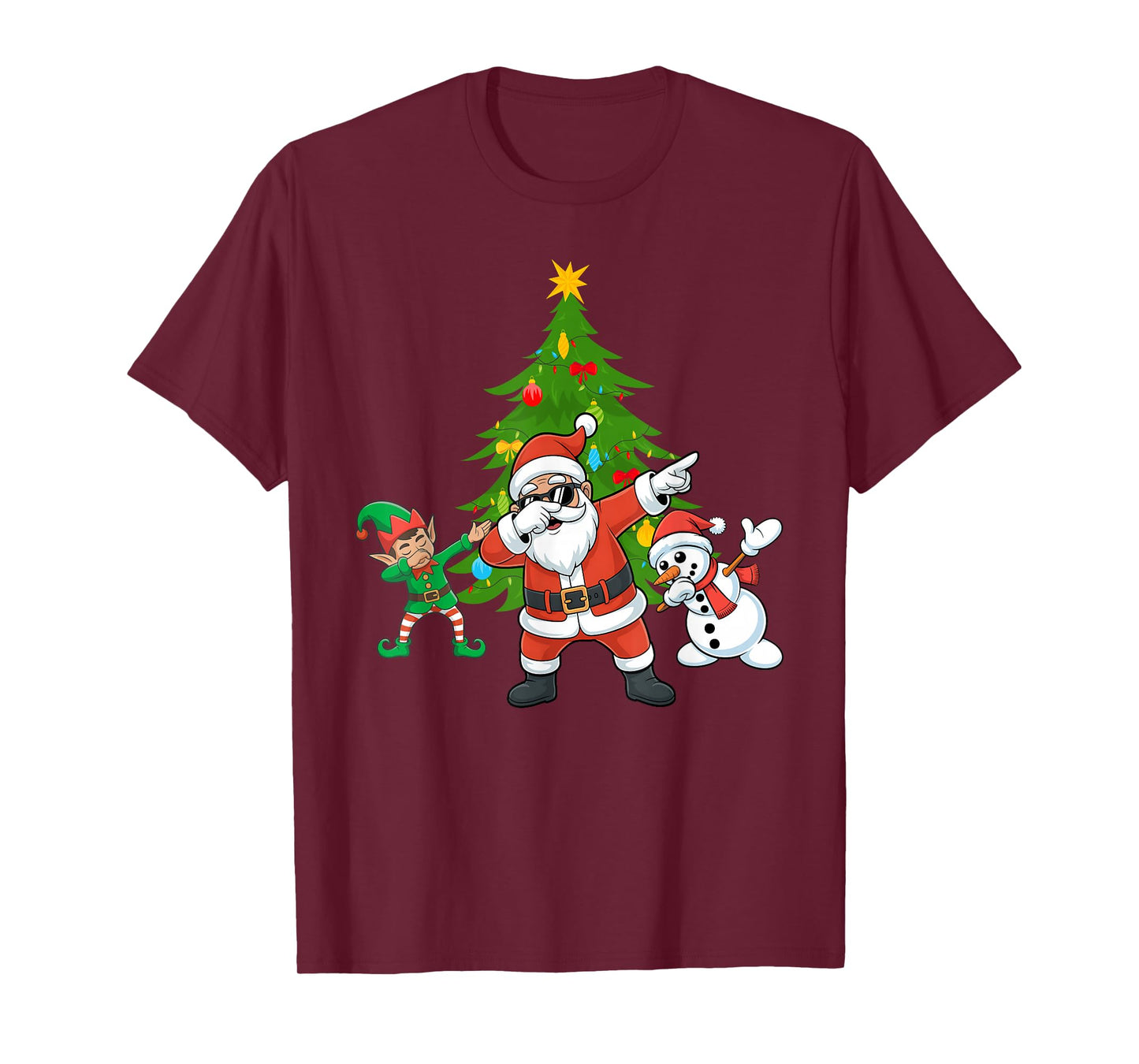 Dabbing Santa Elf Friends Christmas Boys Girls Xmas Dab T-Shirt