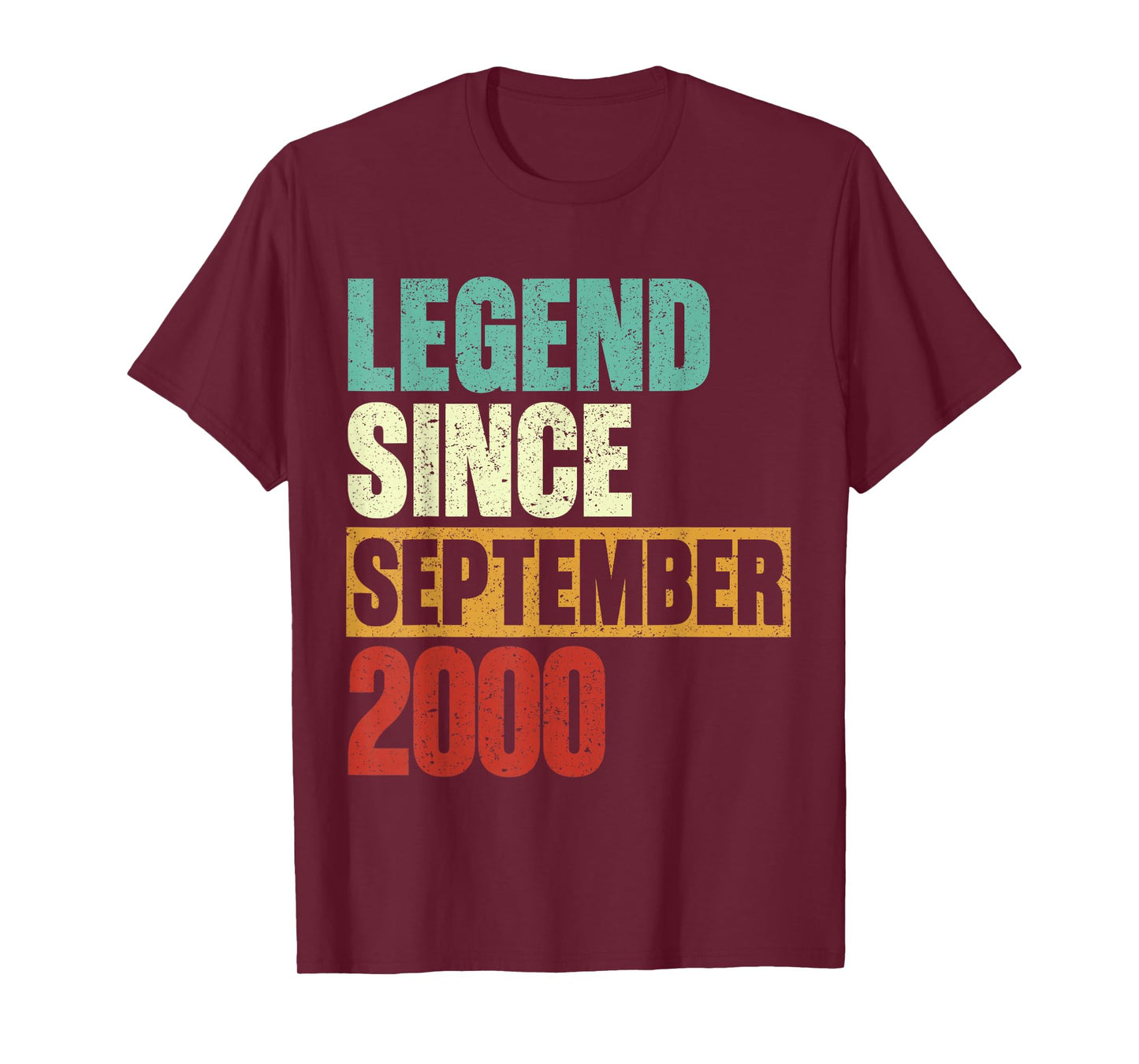 Vintage Legend Since September 2000 25th Birthday Men Women T-Shirt