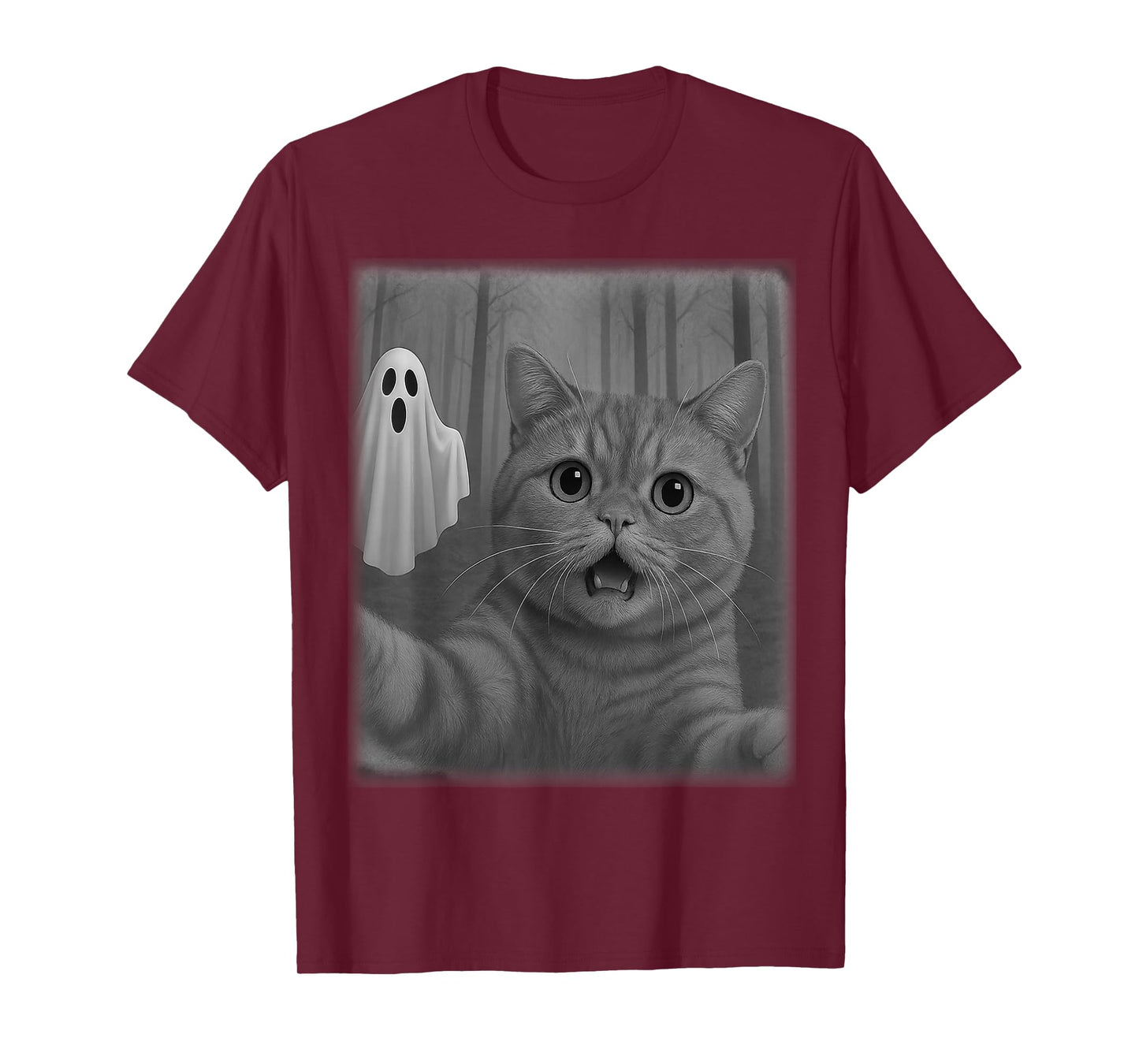 Funny Halloween Cat Selfie with Spooky Ghost Cat Lovers T-Shirt