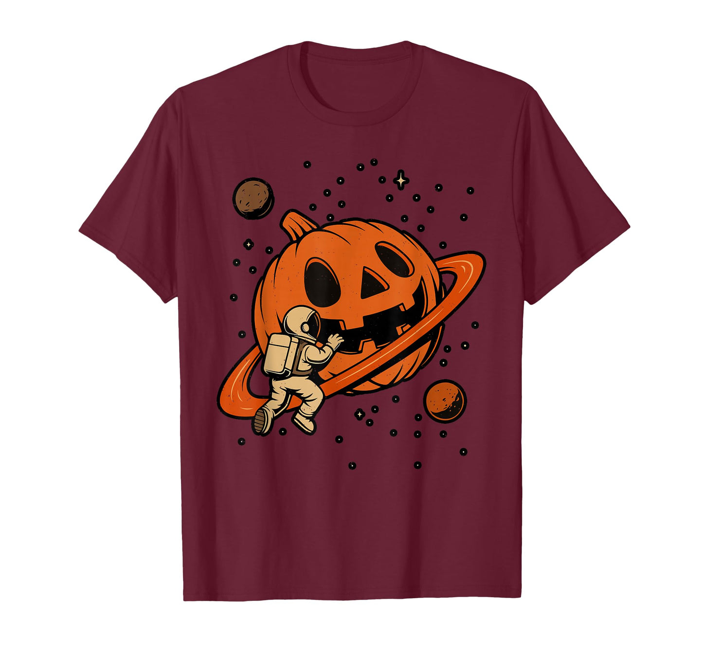 Astronaut Pumpkin Planet Halloween Jack O Lantern Spooky T-Shirt