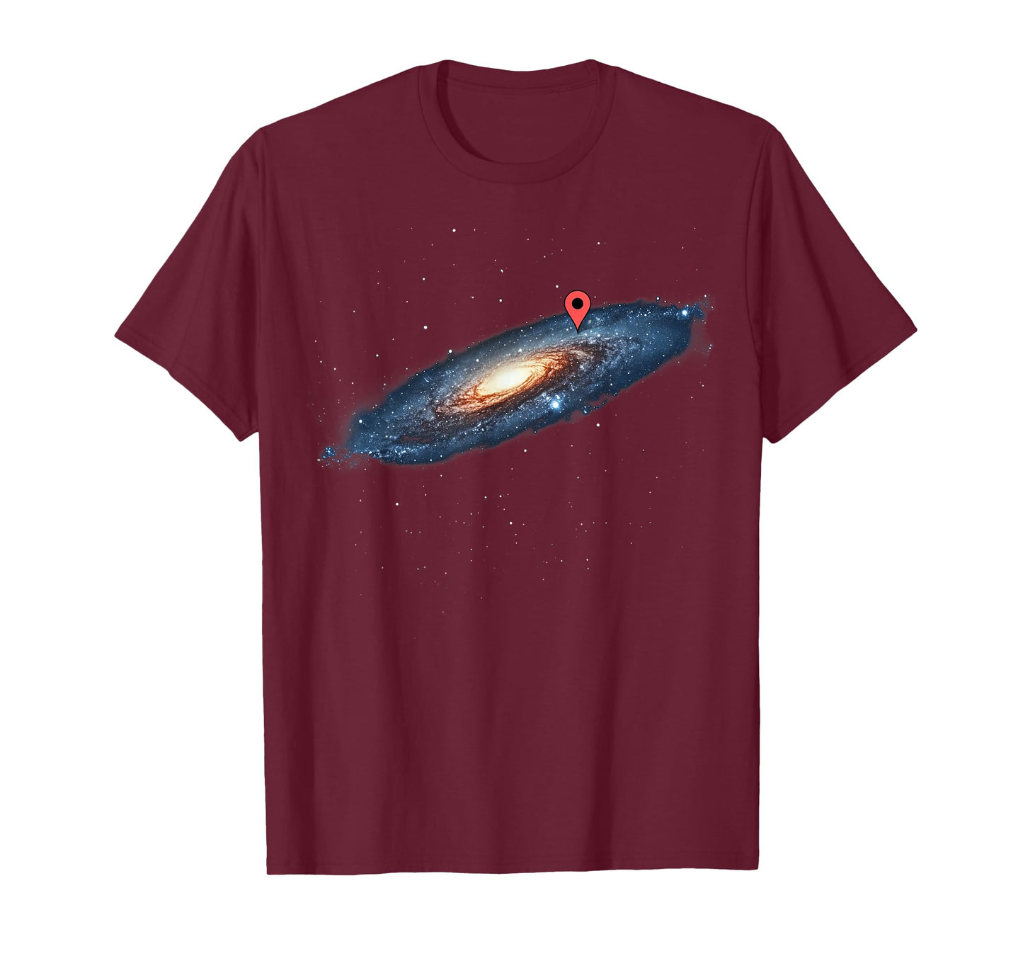 Milky Way Galaxy Universe Location Pin Space Cosmic Funny T-Shirt
