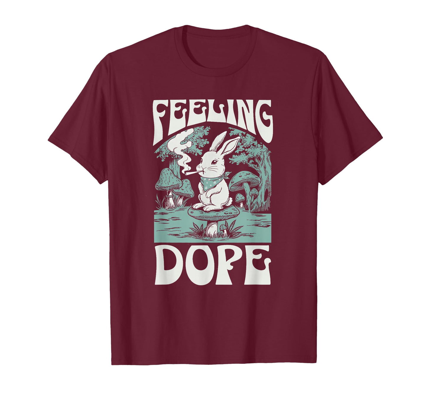 Feeling Dope Bunny 420 Day Vintage Funny Weed Magic Mushroom T-Shirt
