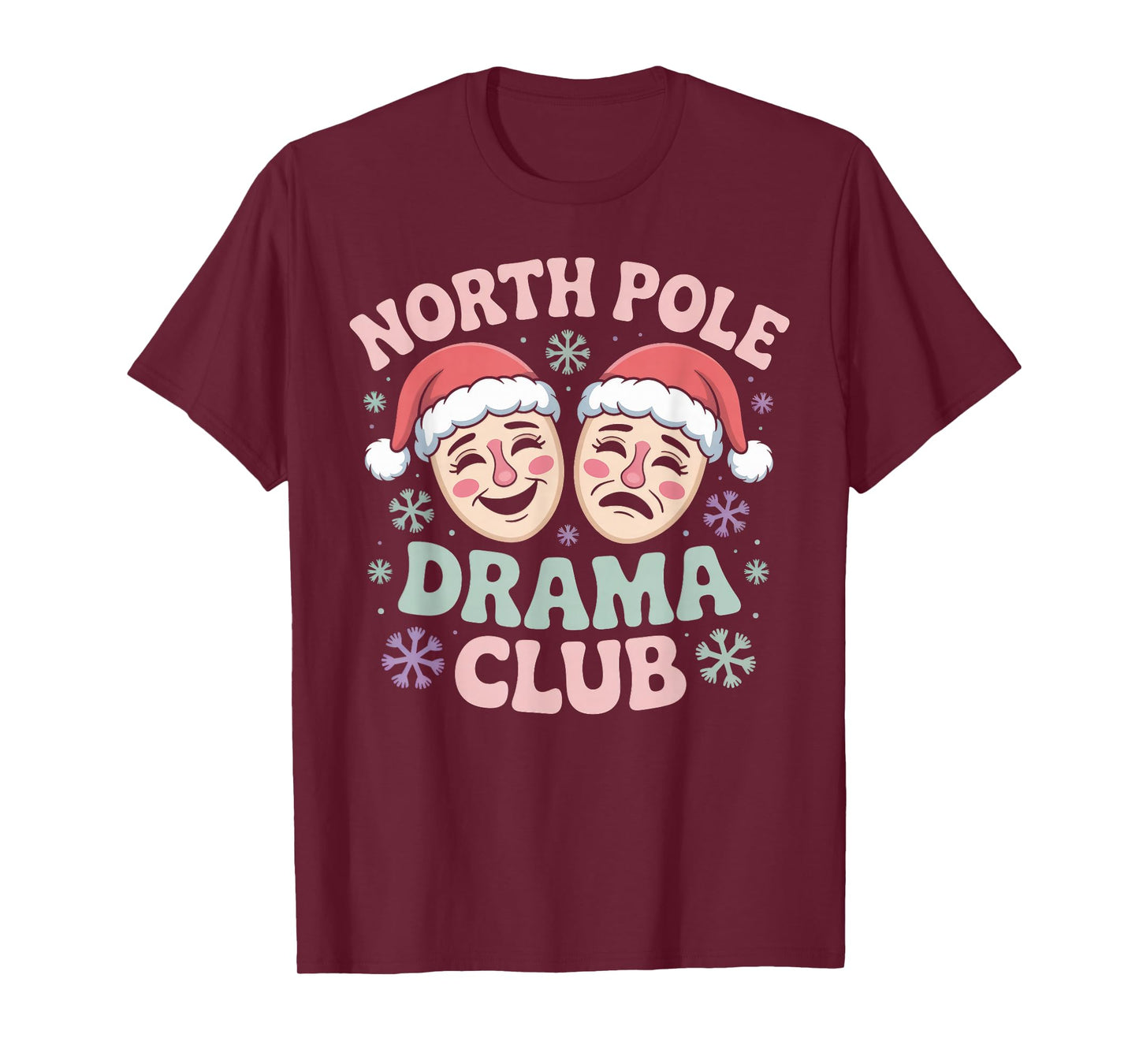 North Pole Drama Club Christmas Theater Retro T-Shirt