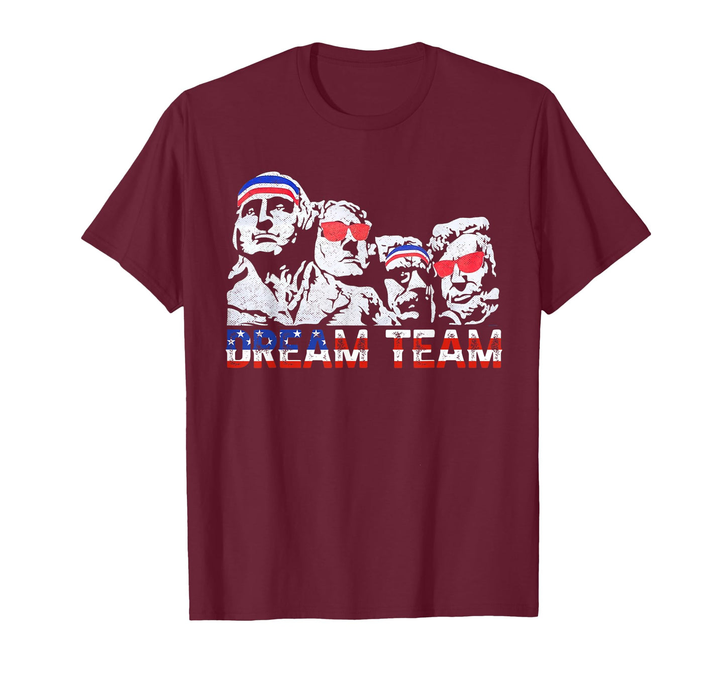 American USA Flag Dream Team Funny Patriotic Retro Vintage Women Men T-Shirt