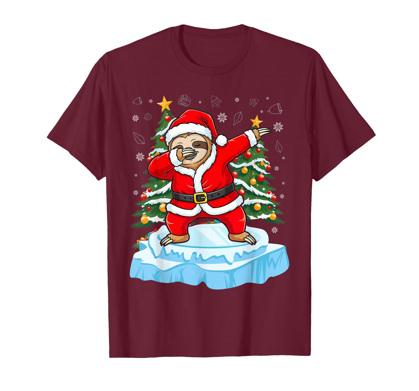 Dabbing Santa Sloth Merry Slothmas Christmas Kids Pajama T-Shirt