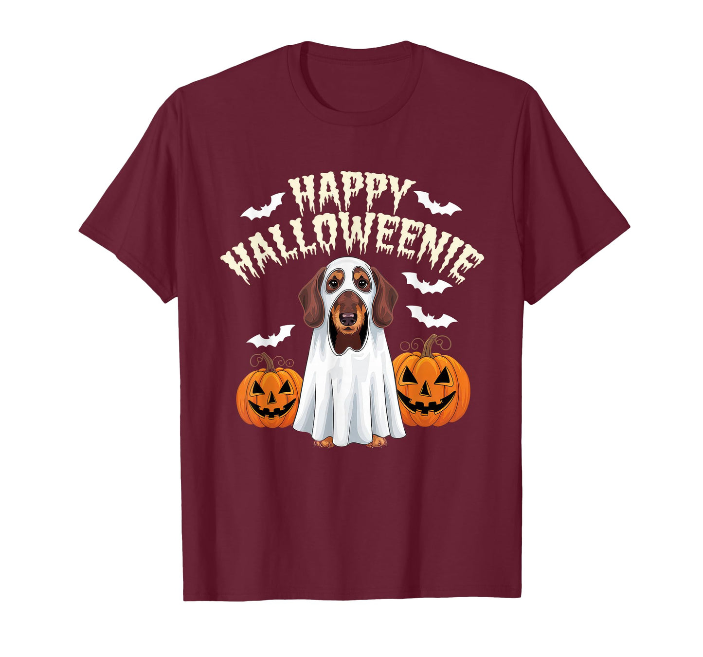 Happy Halloweenie Tshirt Women Men Wiener Monster Party T-Shirt
