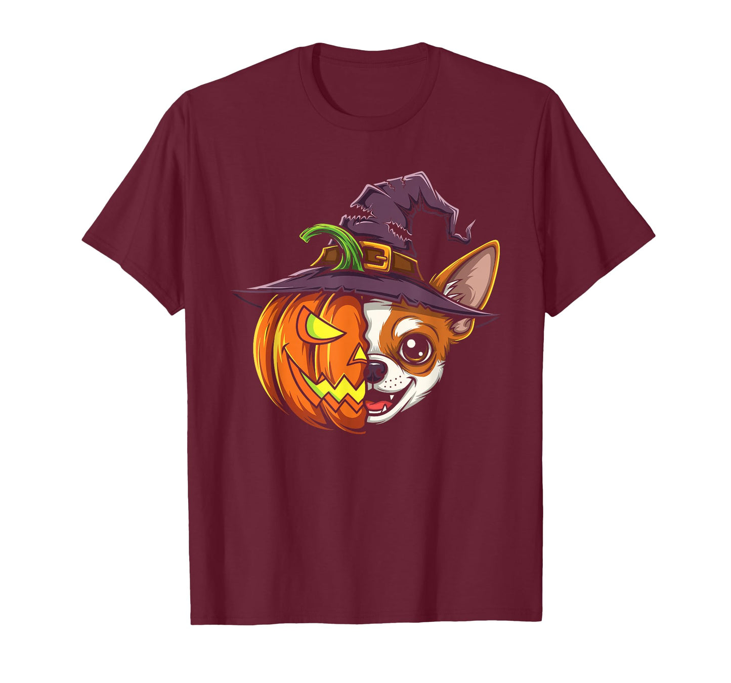 Chihuahua Pumpkin Jack O Lantern Halloween Kids Mens Womens T-Shirt
