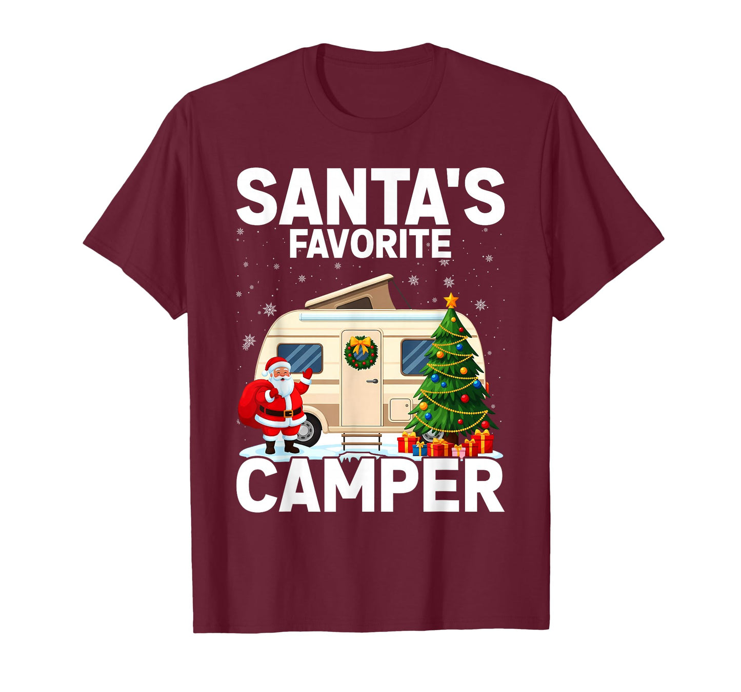 Camper Camping Christmas Santa's Favorite Funny Xmas T-Shirt