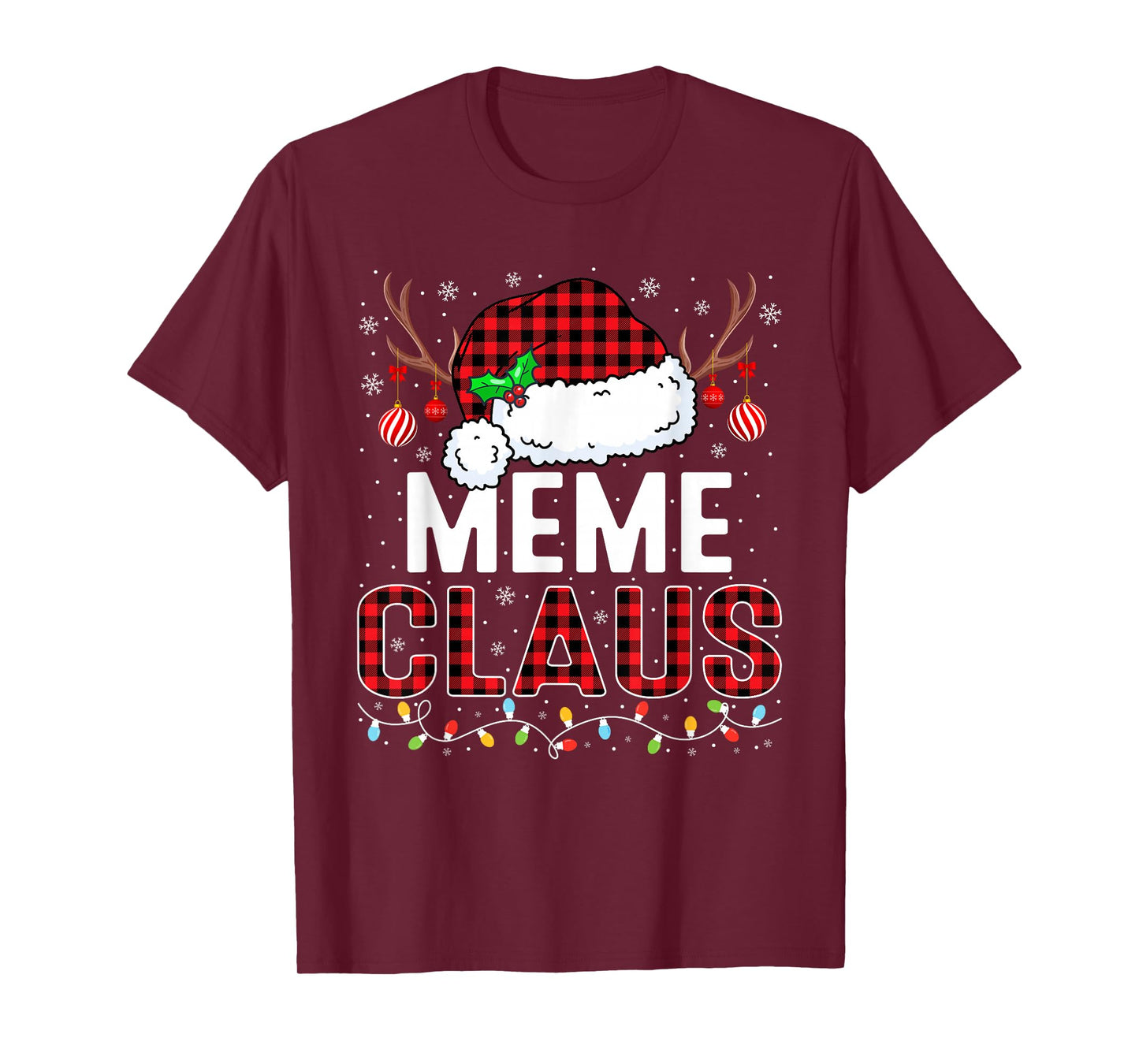Christmas Lights Meme Claus Family Matching Xmas Pajama T-Shirt