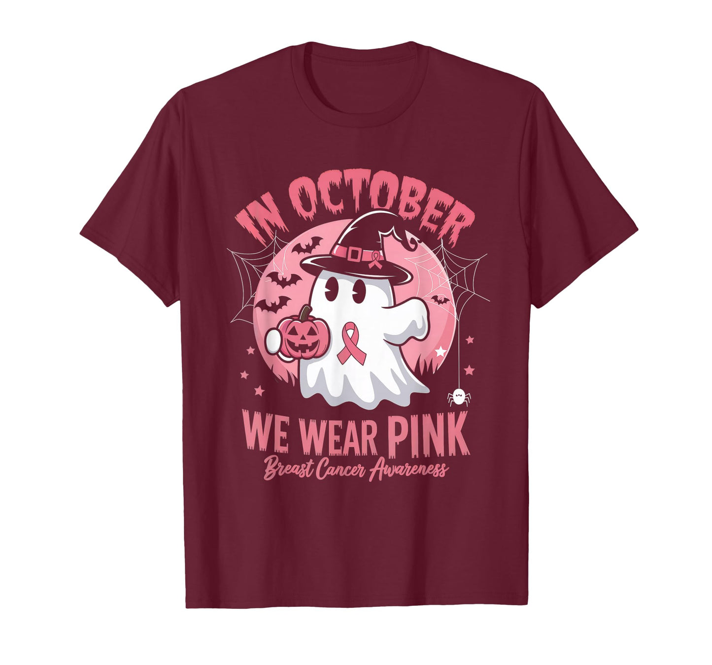 Breast Cancer Shirts Women Halloween October Wear Pink T-Shirt