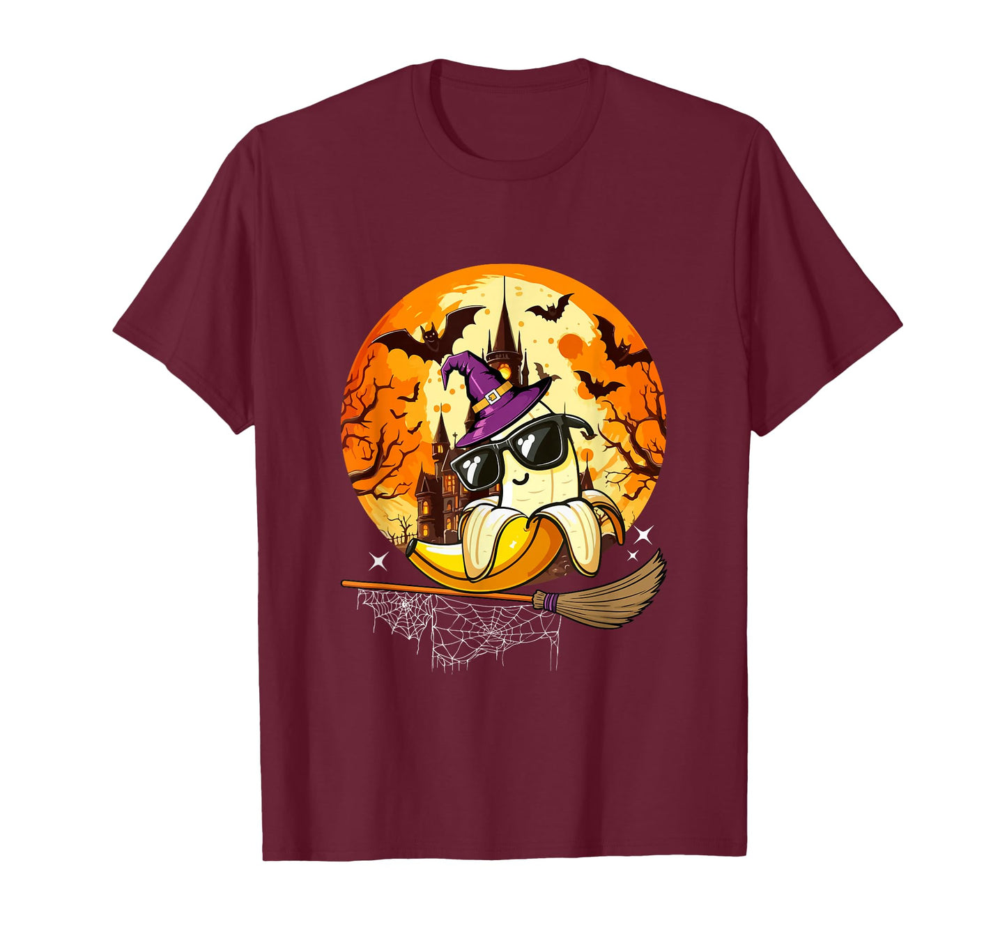 Banana Sunglasses Cosplay Witch Halloween Moon Funny Vegan T-Shirt