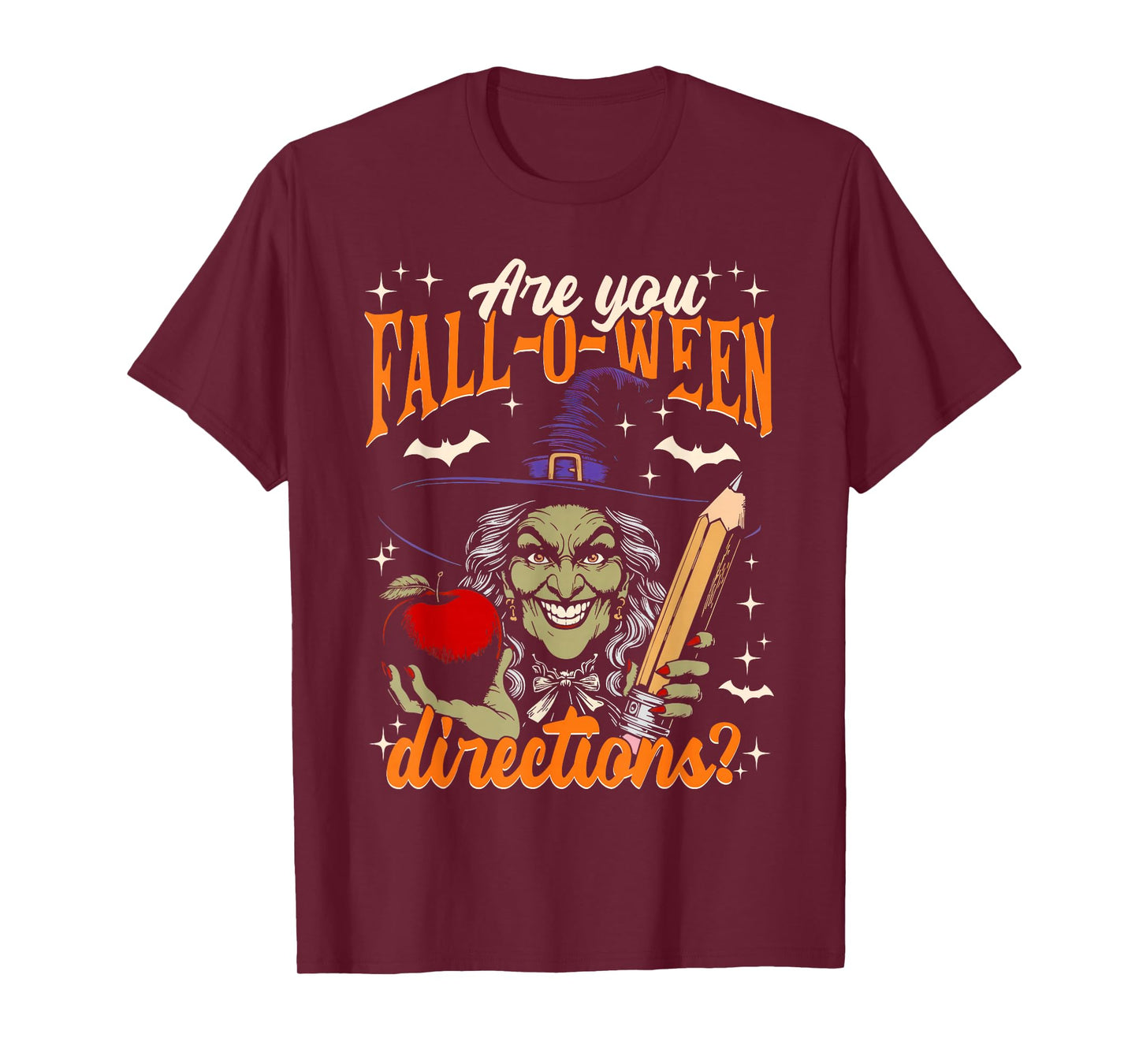 Retro are You Fall O Ween Directions Teacher Halloween Witch T-Shirt