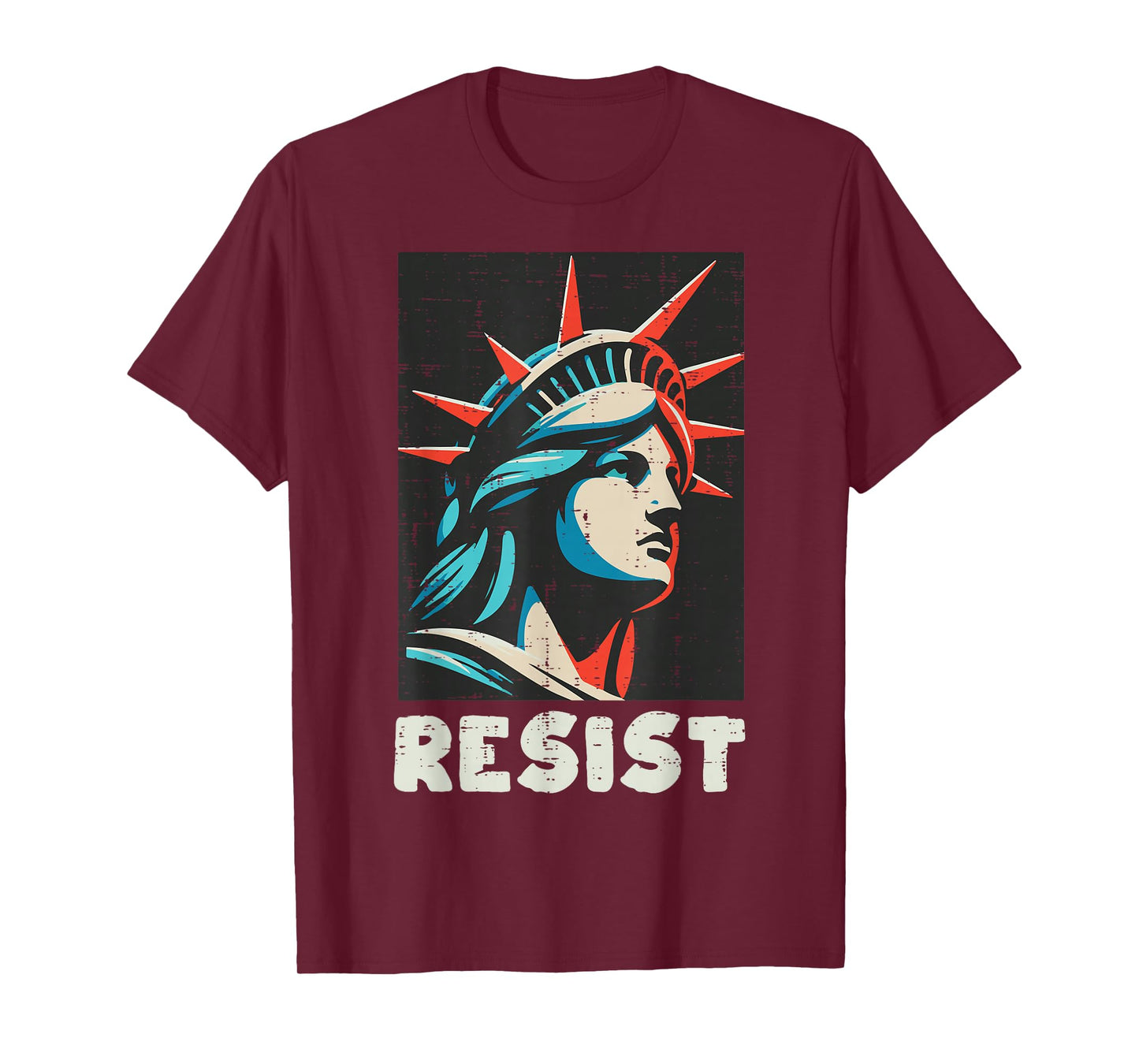Resist Statue Liberty Face Vintage Protest Women Men Kids T-Shirt