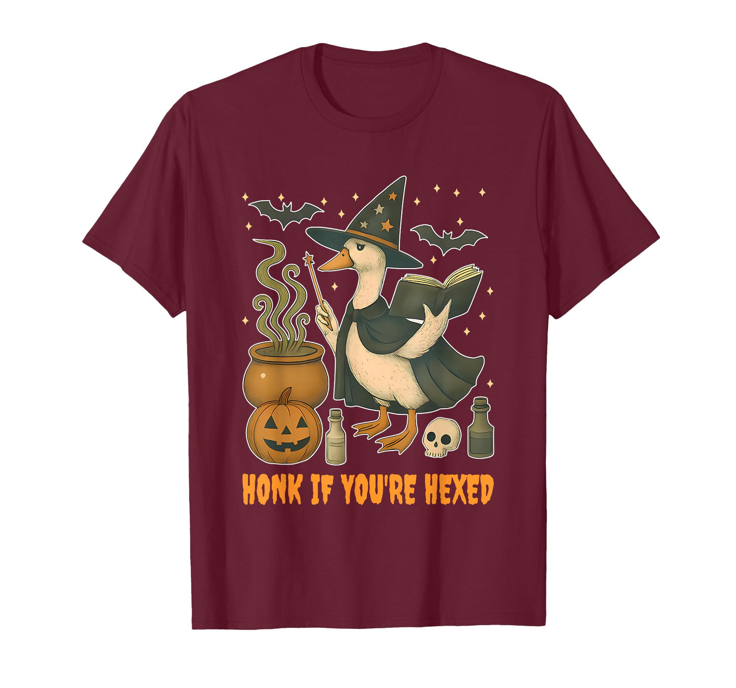 Honk If You're Hexed Funny Witchy Halloween Design T-Shirt