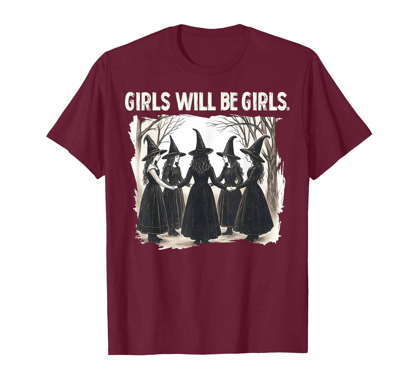 Halloween Spooky Witch Girl Will Be Girls Feminist Women T-Shirt
