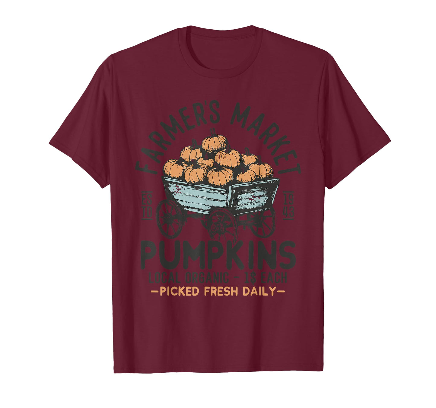 Vintage Farmer's Market Pumpkins Retro Thanksgiving T-Shirt