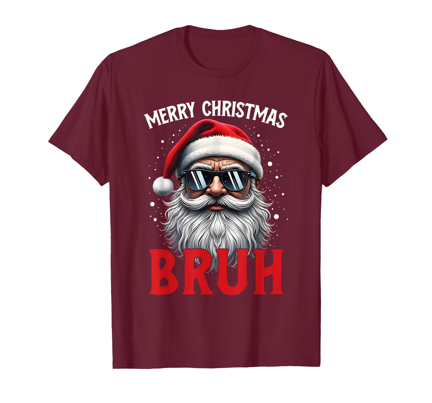 Merry Christmas Bruh Funny Santa Claus Retro Men Women Kids T-Shirt