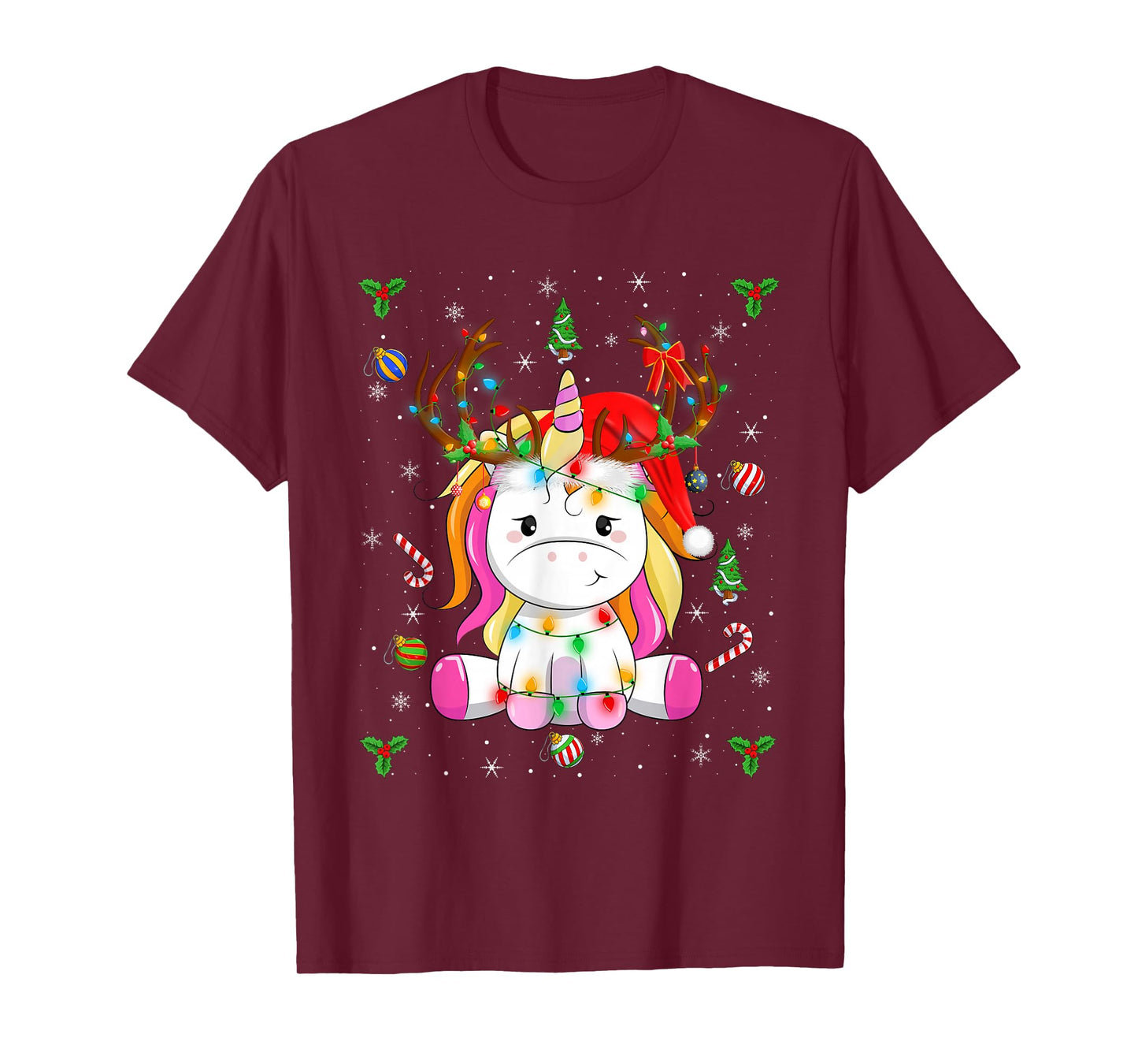 Unicorn for Girls Cute Rainbow Magical Unicorn Christmas T-Shirt