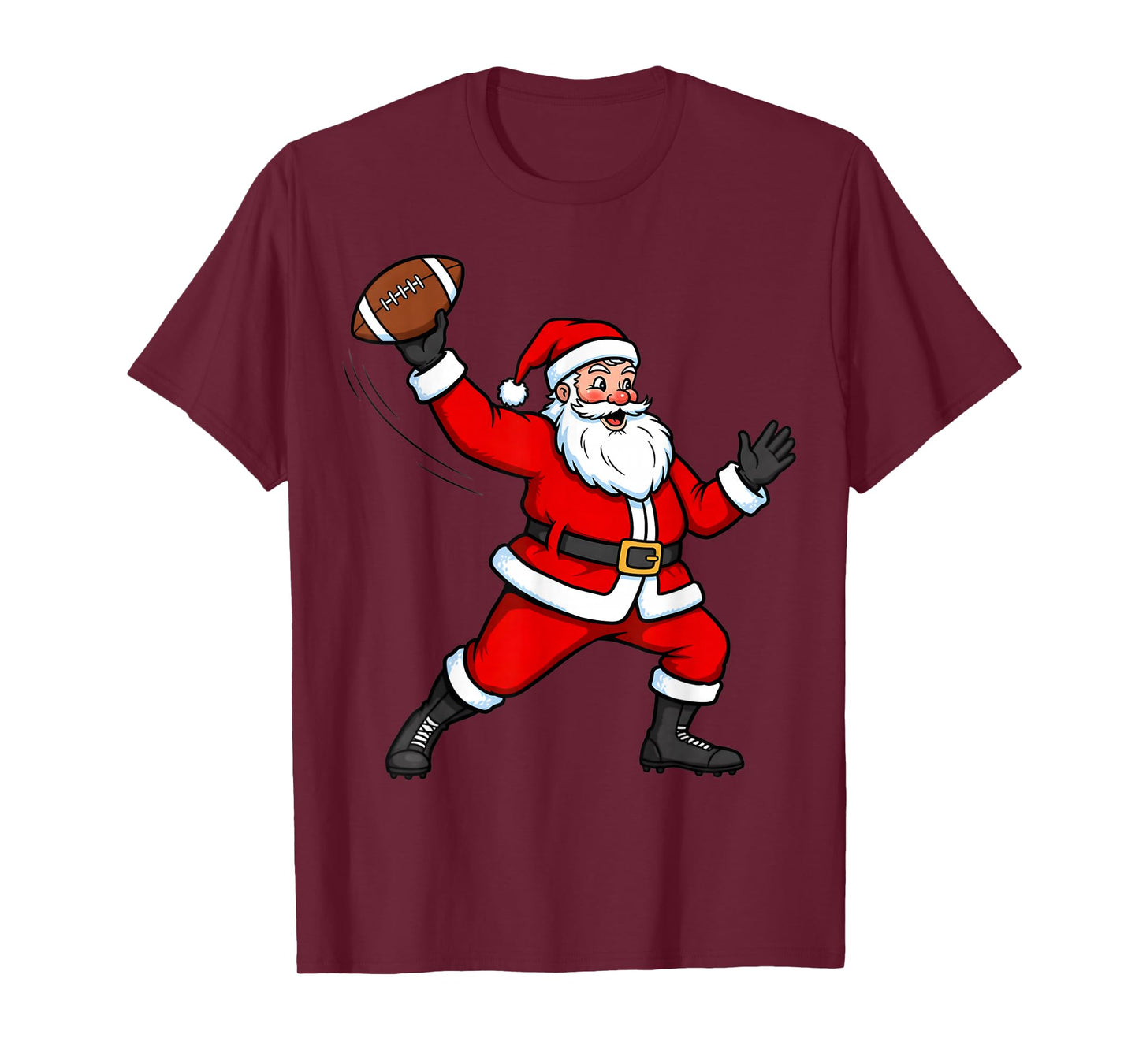 Christmas Football Player Cute Santa Xmas Boys Men Kids T-Shirt