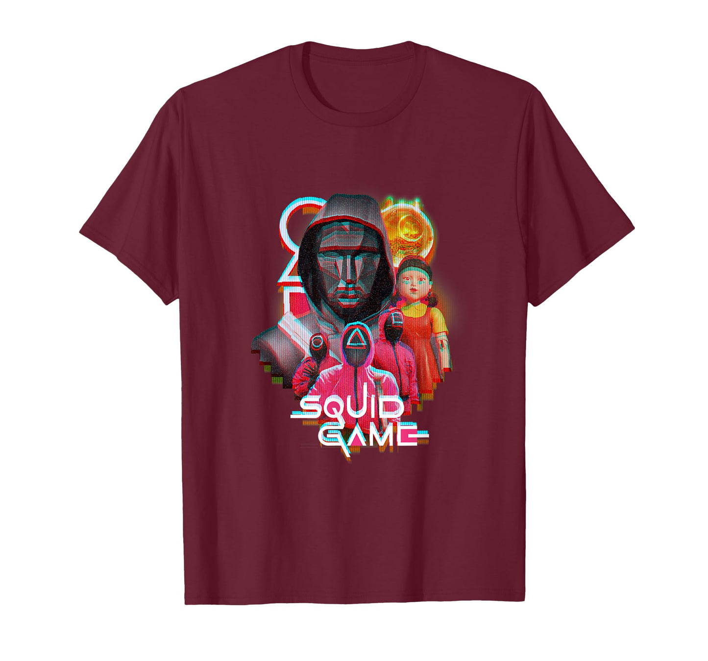 Squid Game 2 Front Man & Henchmen Glitch Logo T-Shirt