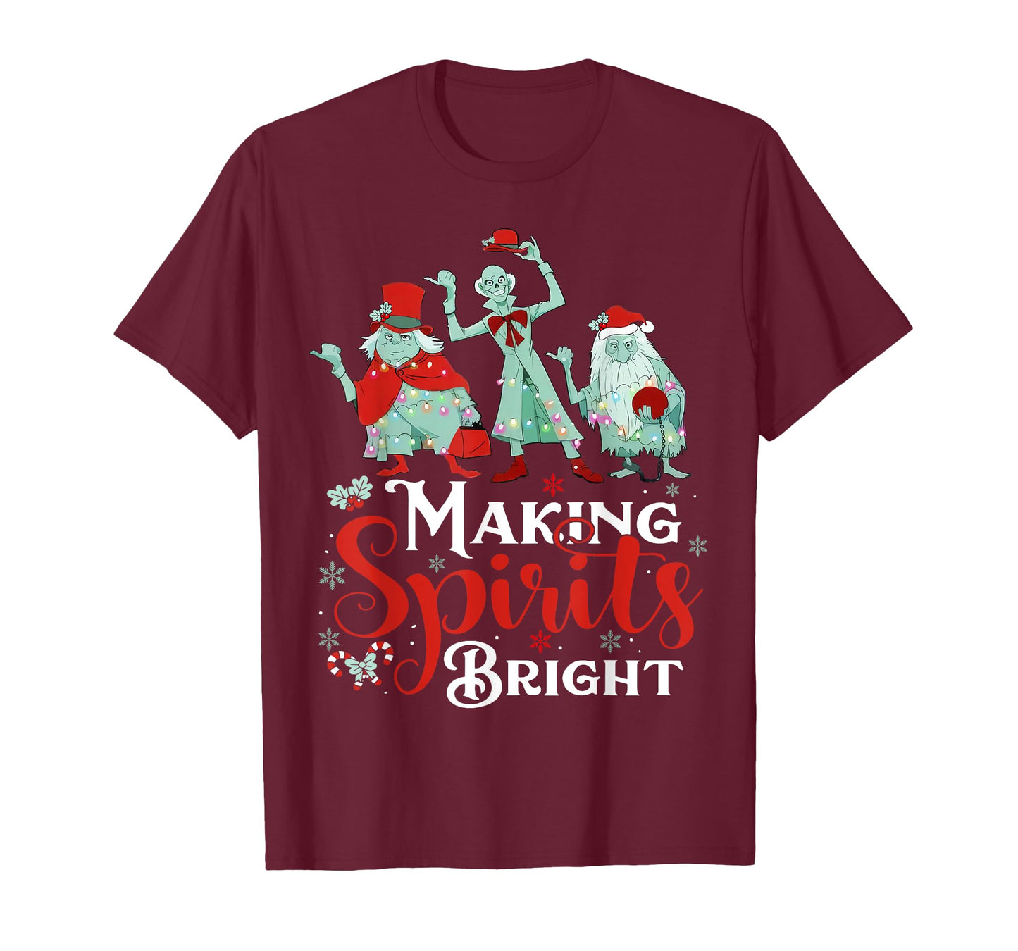 Making Spirits Bright Funny Retro Ghost Christmas Costumes T-Shirt