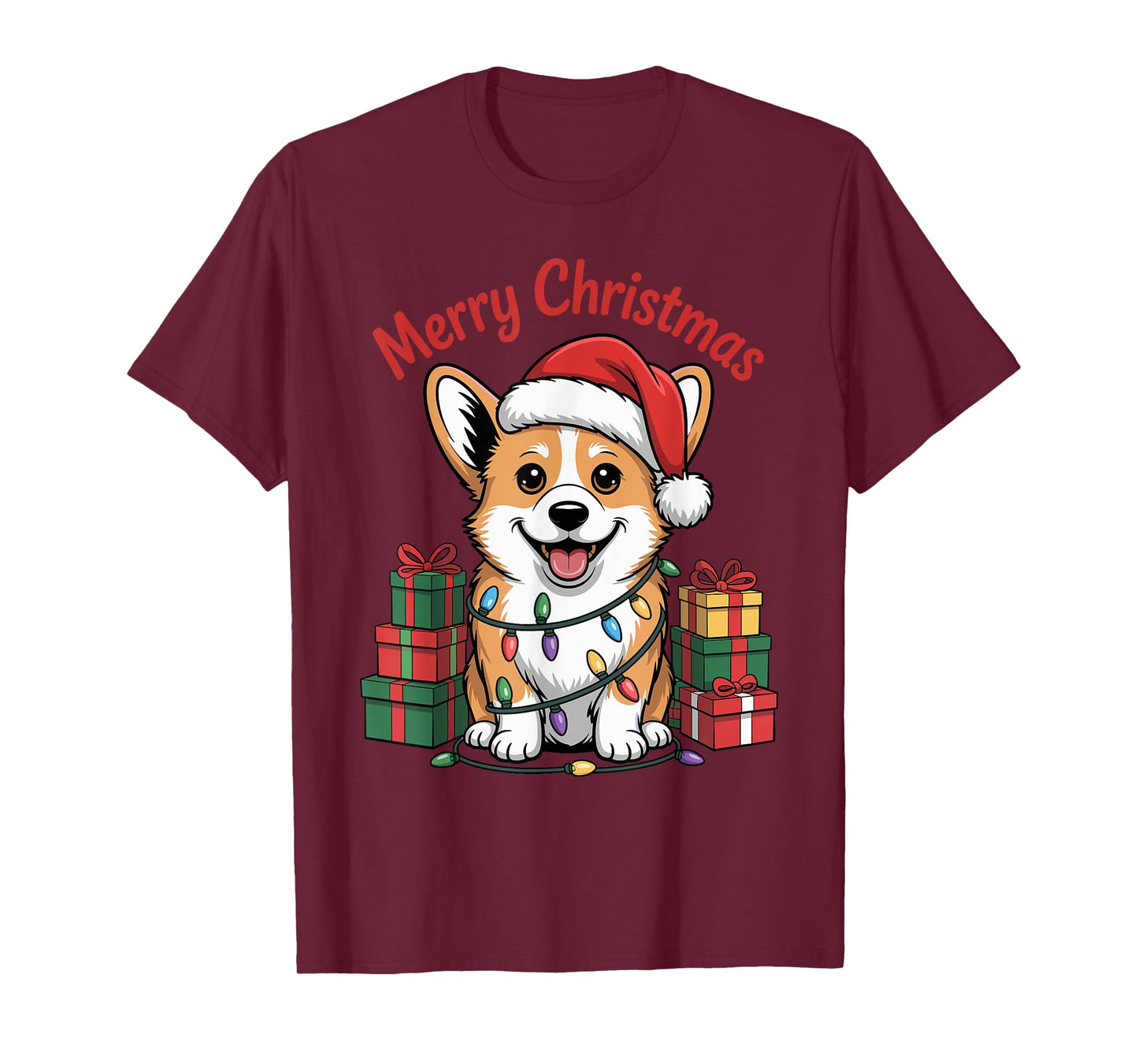 Cute Pembroke Welsh Corgi Christmas Funny Dog Lover Holiday T-Shirt