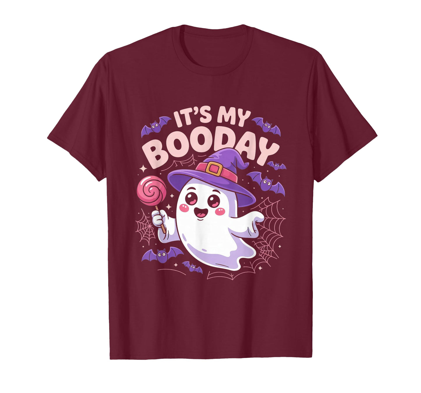 Its My Boo Day Cute Ghost Halloween Birthday Boys Girls Kids T-Shirt