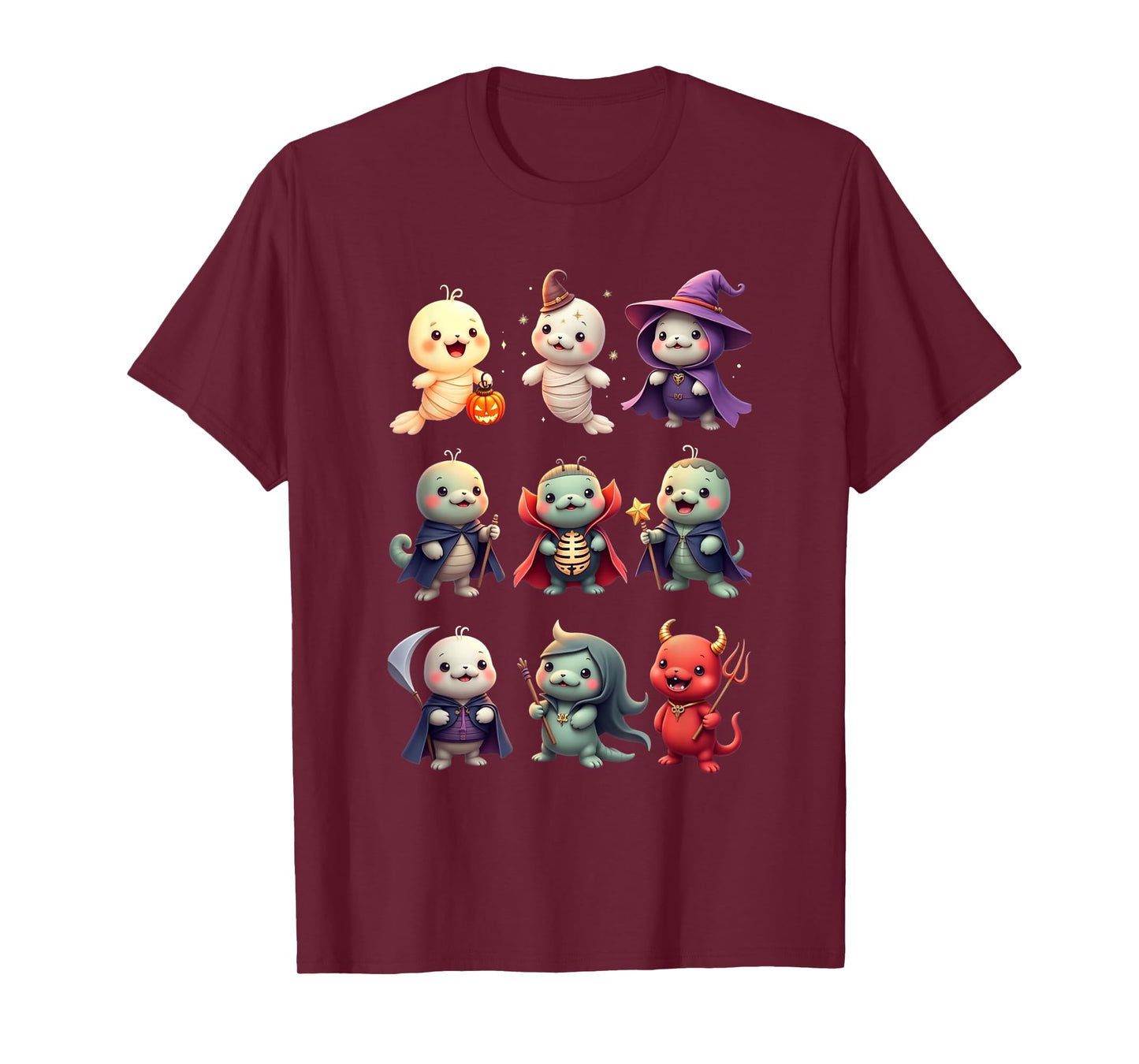 Funny Cute Manatee Boo Witch Zombie Vampire Halloween T-Shirt