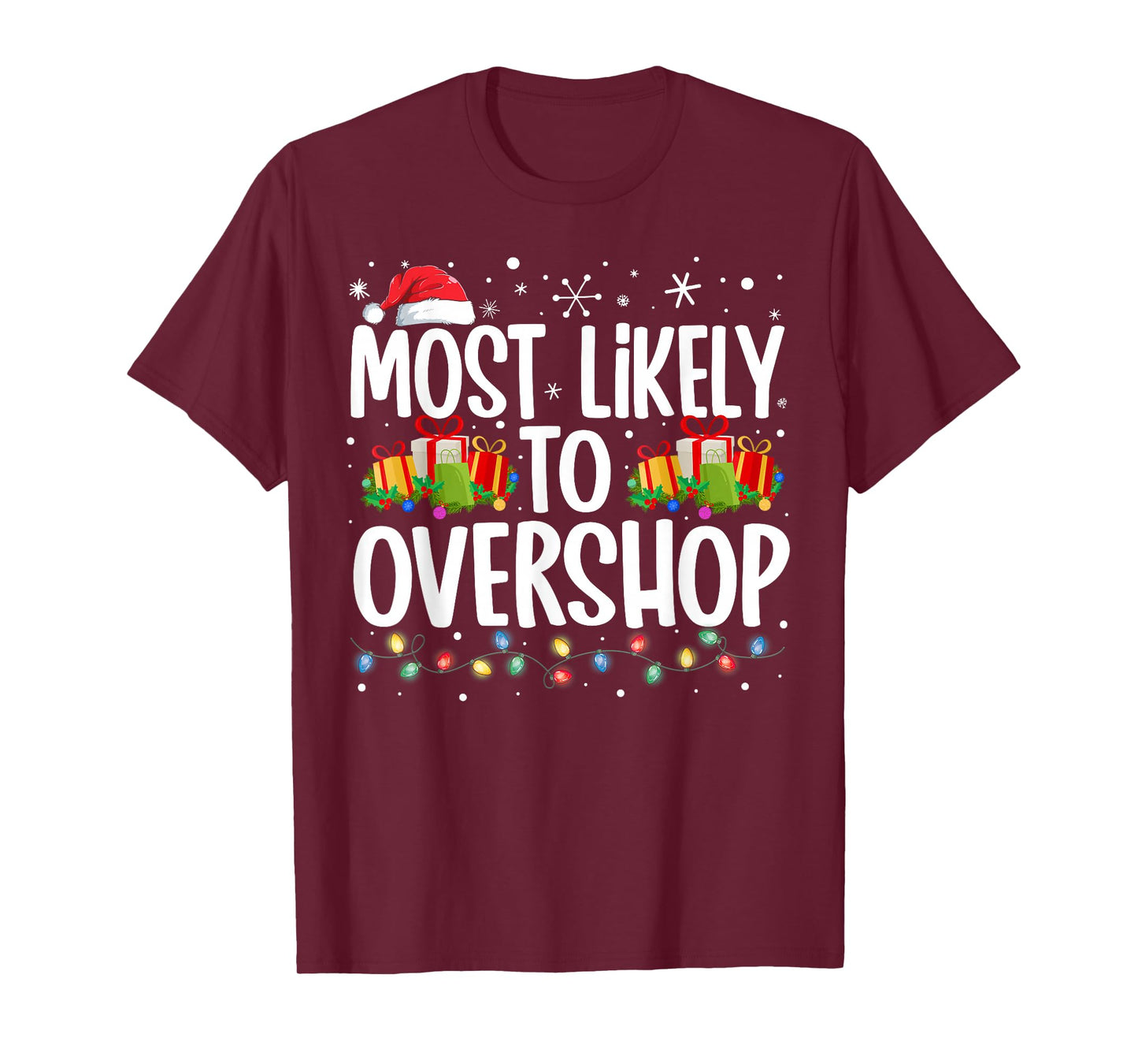 Most Likely To Overshop Shopping Family Squad Christmas T-Shirt
