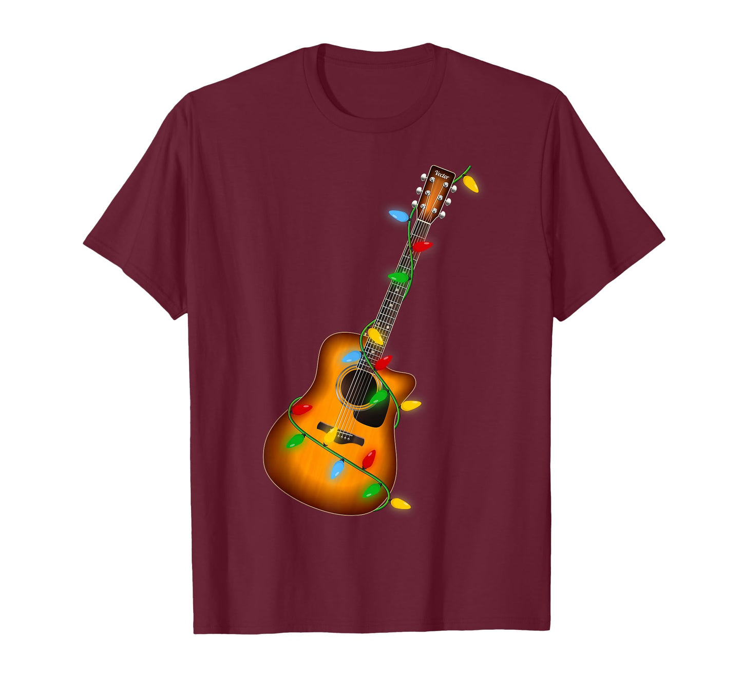 Guitar Christmas Lights Funny Musical Guitar Guitarist Xmas T-Shirt