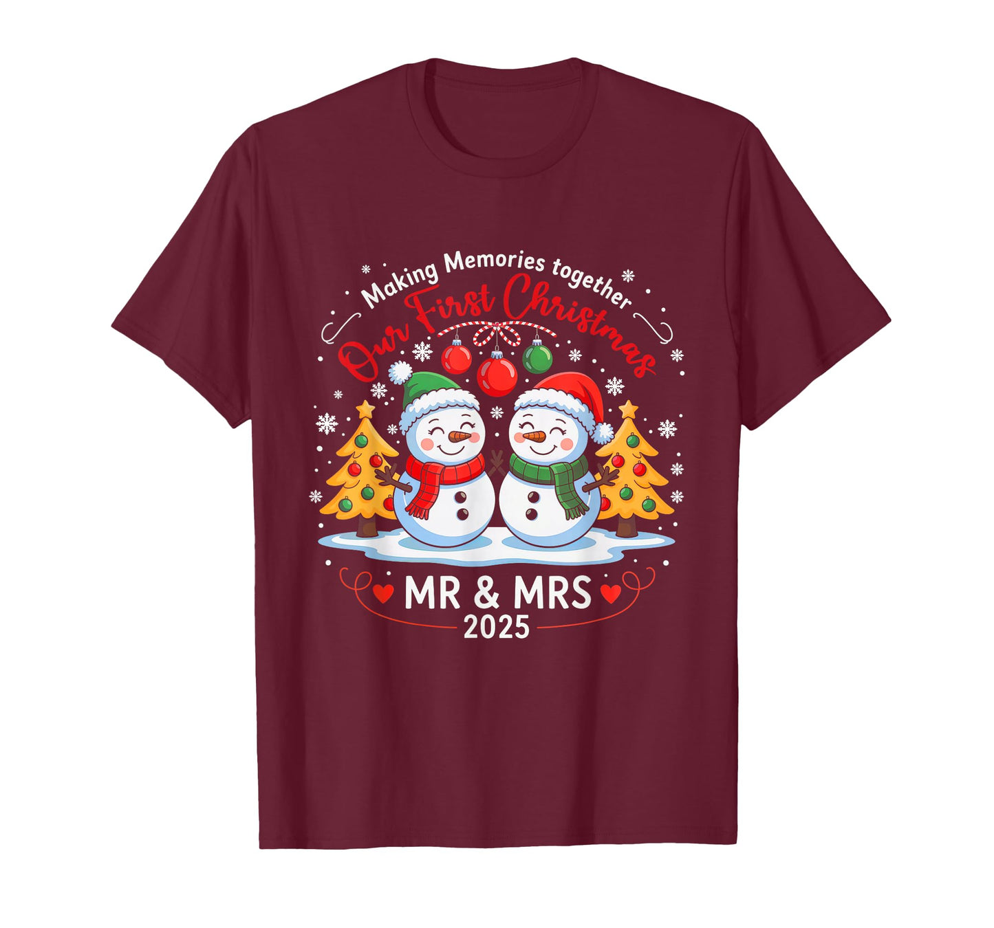 Our First Christmas as Mr & Mrs 2025 Couples T-Shirt