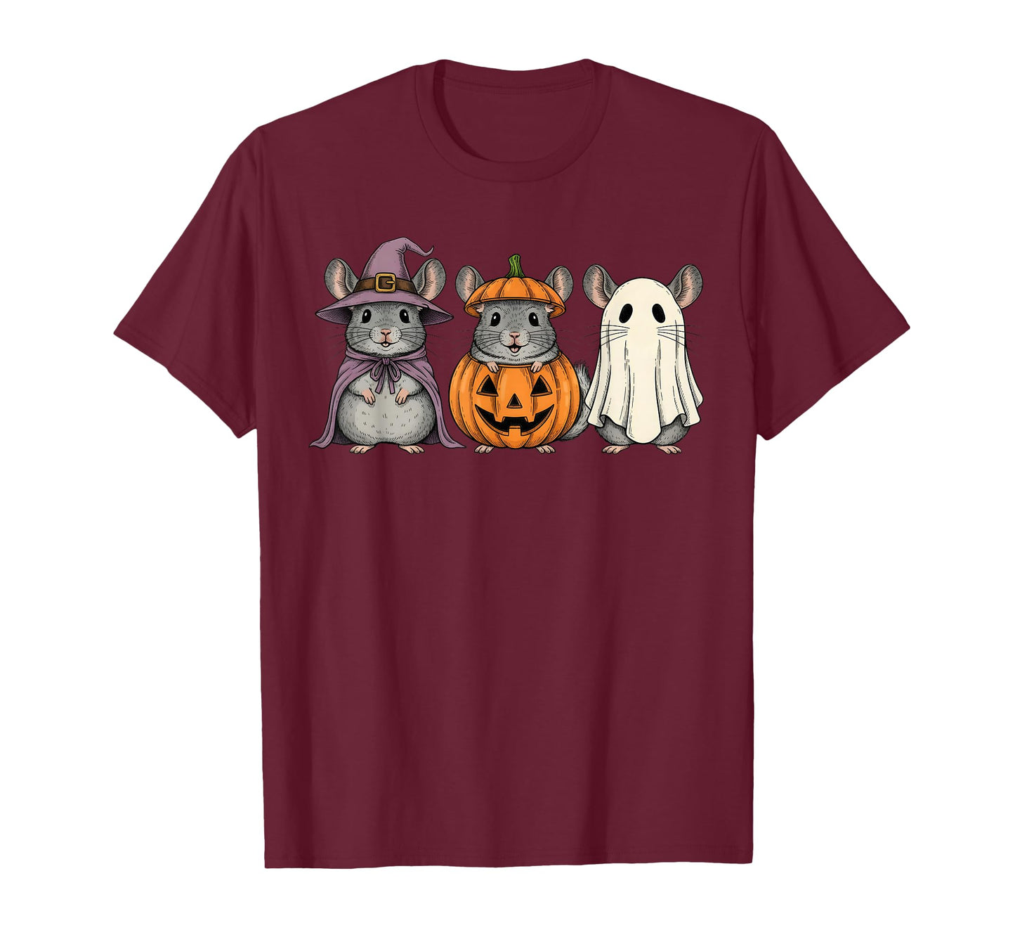 Spooky Ghost Chinchilla Lover Pumpkin Halloween T-Shirt