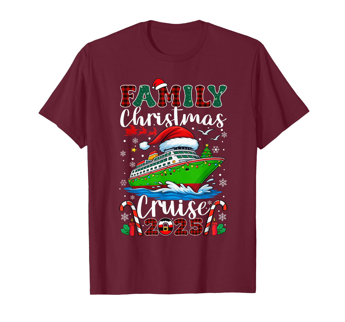 Family Christmas Cruise 2025 Matching Cruise Holiday Holiday T-Shirt