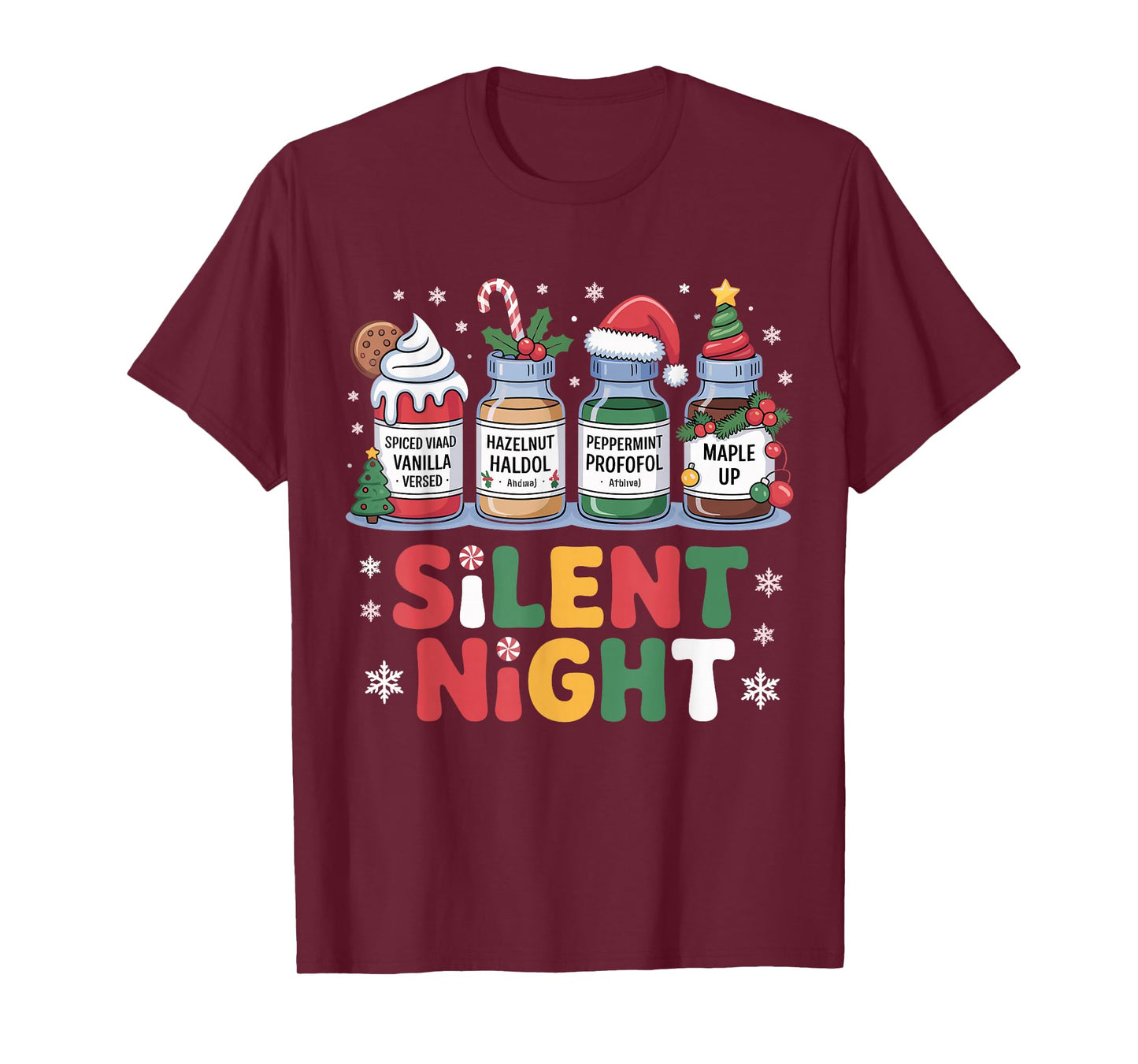 Funny Santa Propofol Silent Night ICU Nurses Merry Christmas T-Shirt