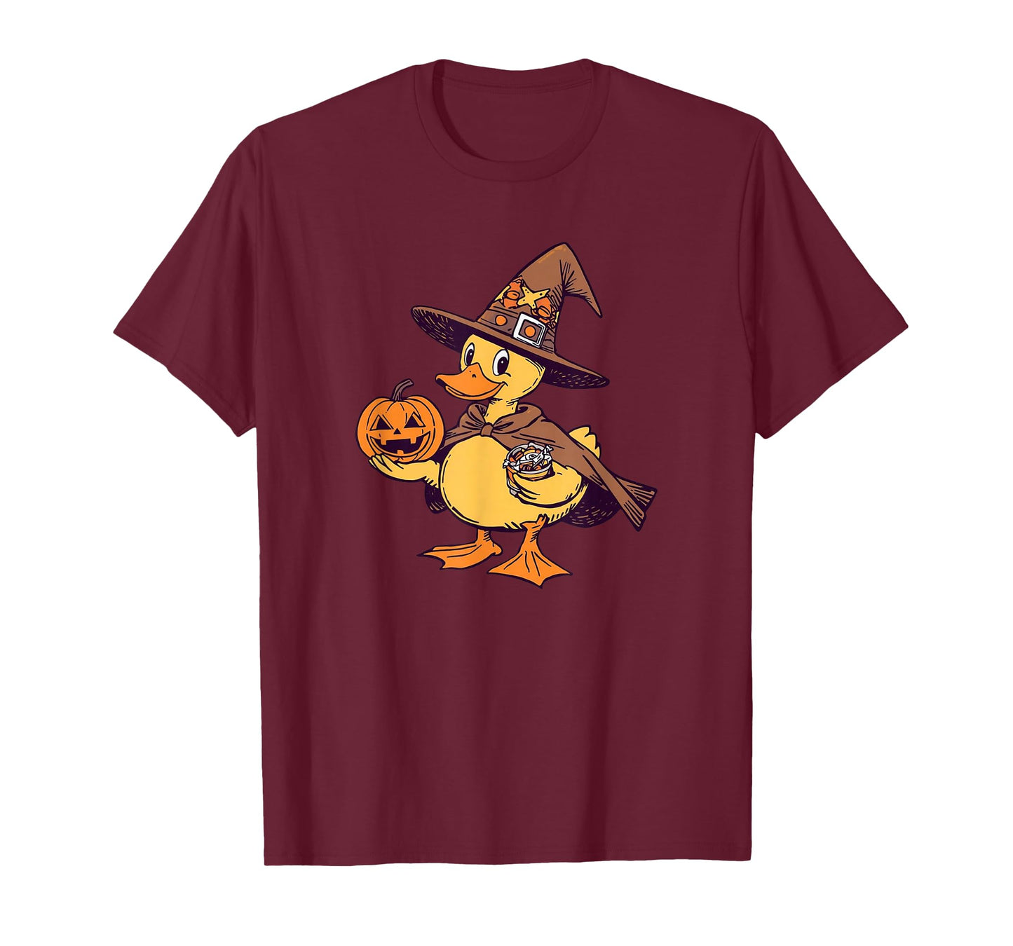 Cruise Duck Witch Halloween Candy Pumpkin Hat and Cape Fun T-Shirt