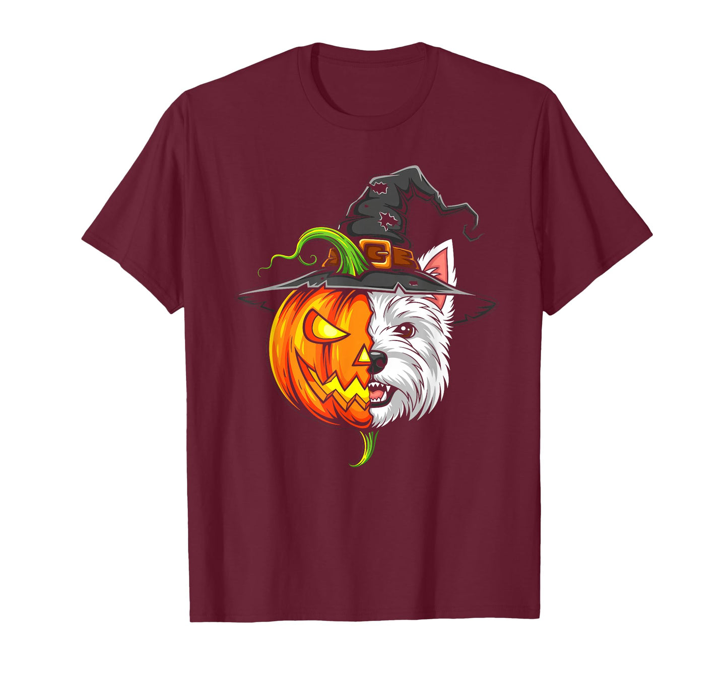West Highland White Terrier Pumpkin Jack O Lantern Halloween T-Shirt